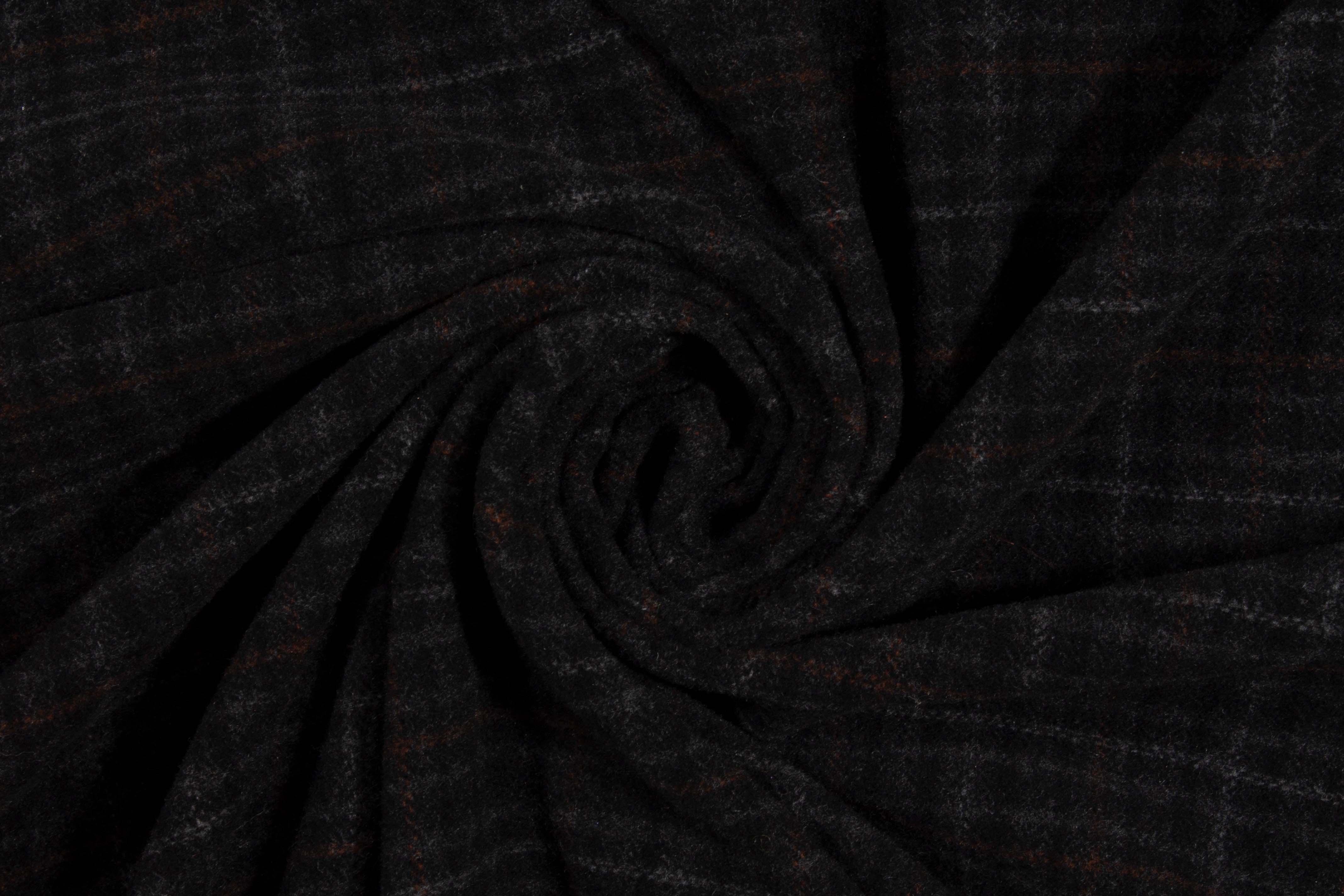 Charcoal Gray Plaid Wool Coating - Prime Fabrics
