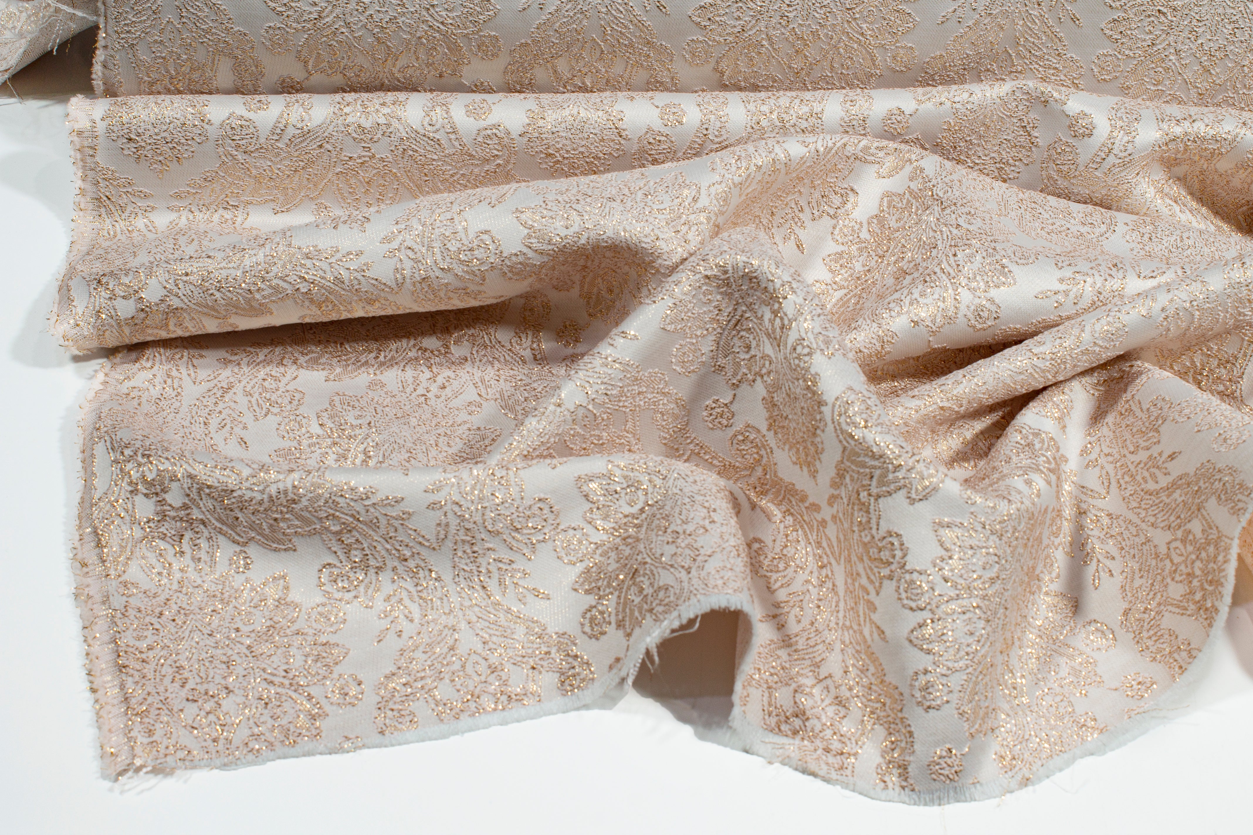 Metallic Damask Brocade - Rose Gold