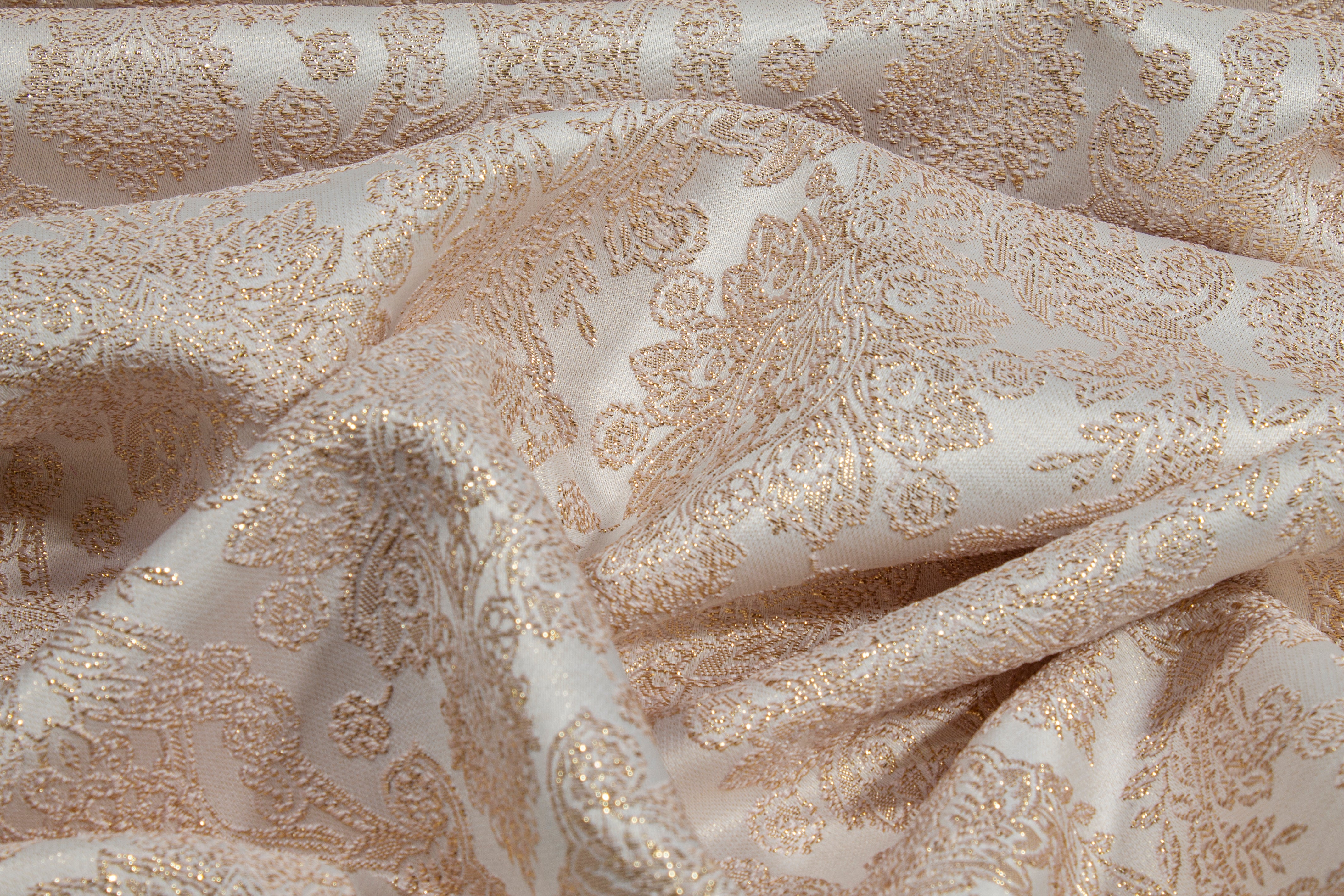Metallic Damask Brocade - Rose Gold