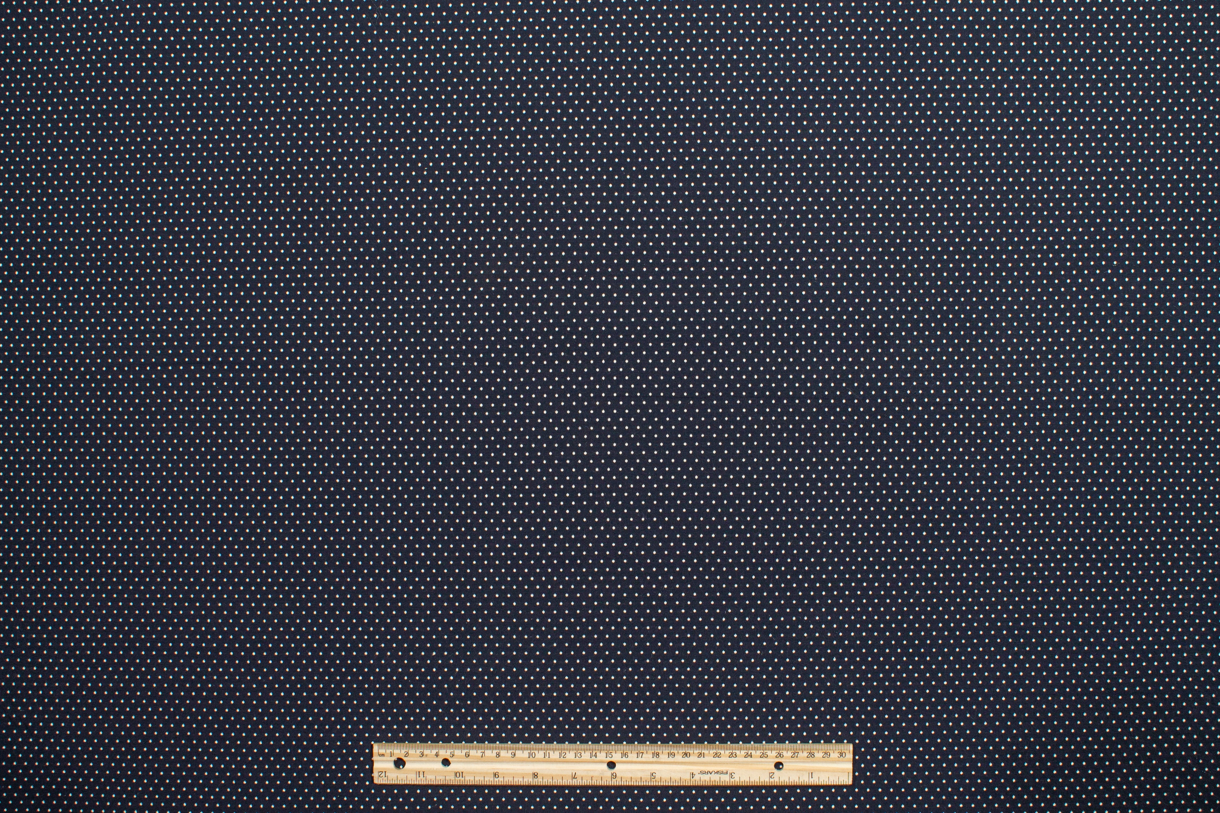 Polka Dot Poly Cotton Brocade - Navy and White