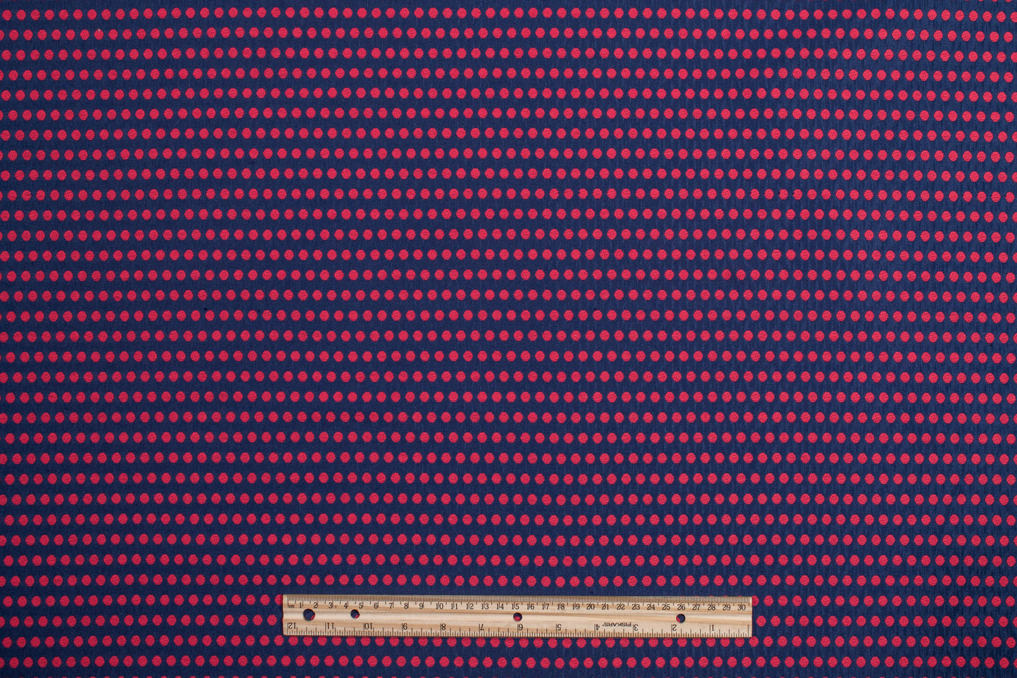 Dotted Brocade - Raspberry Red and Navy Blue