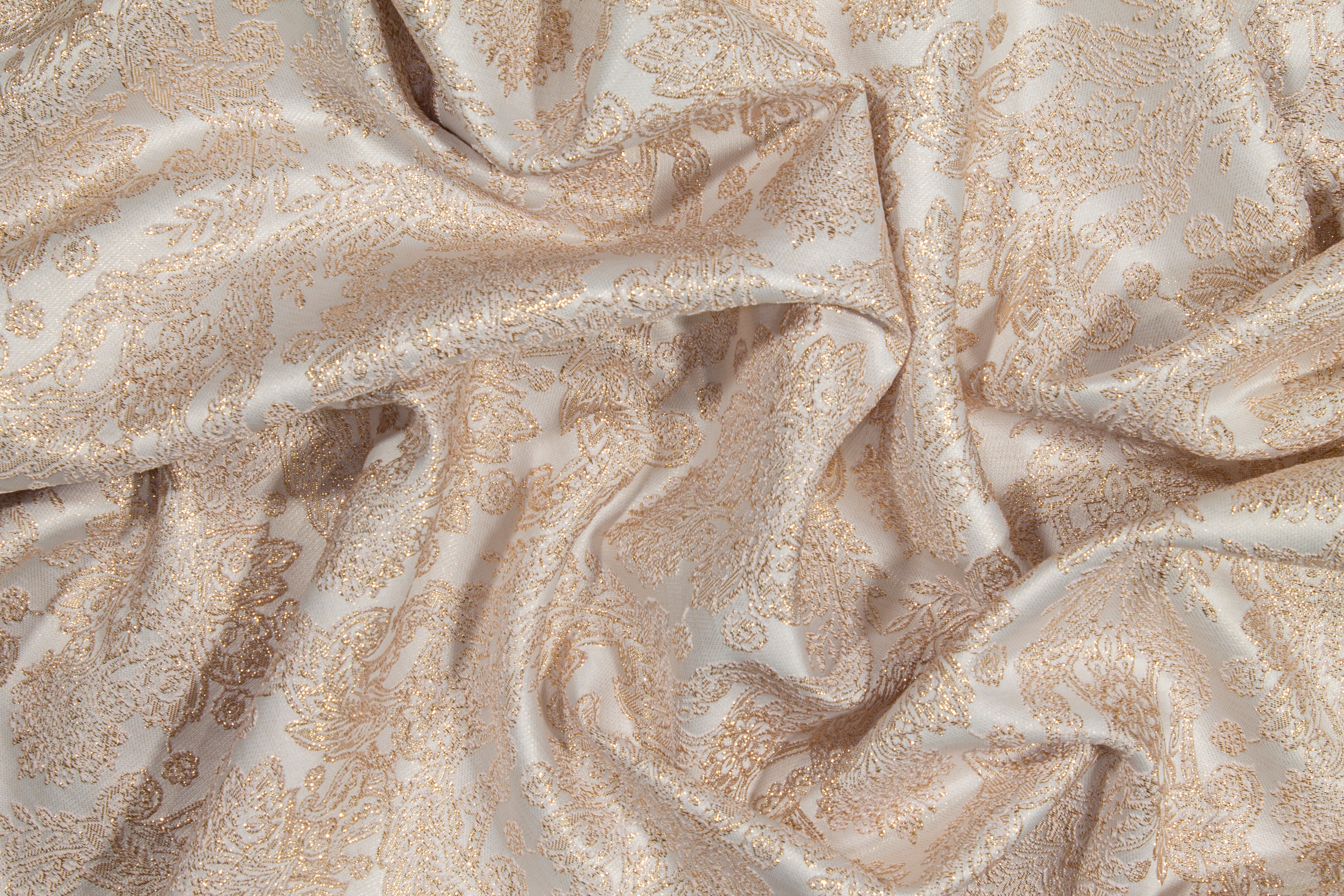 Metallic Damask Brocade - Rose Gold