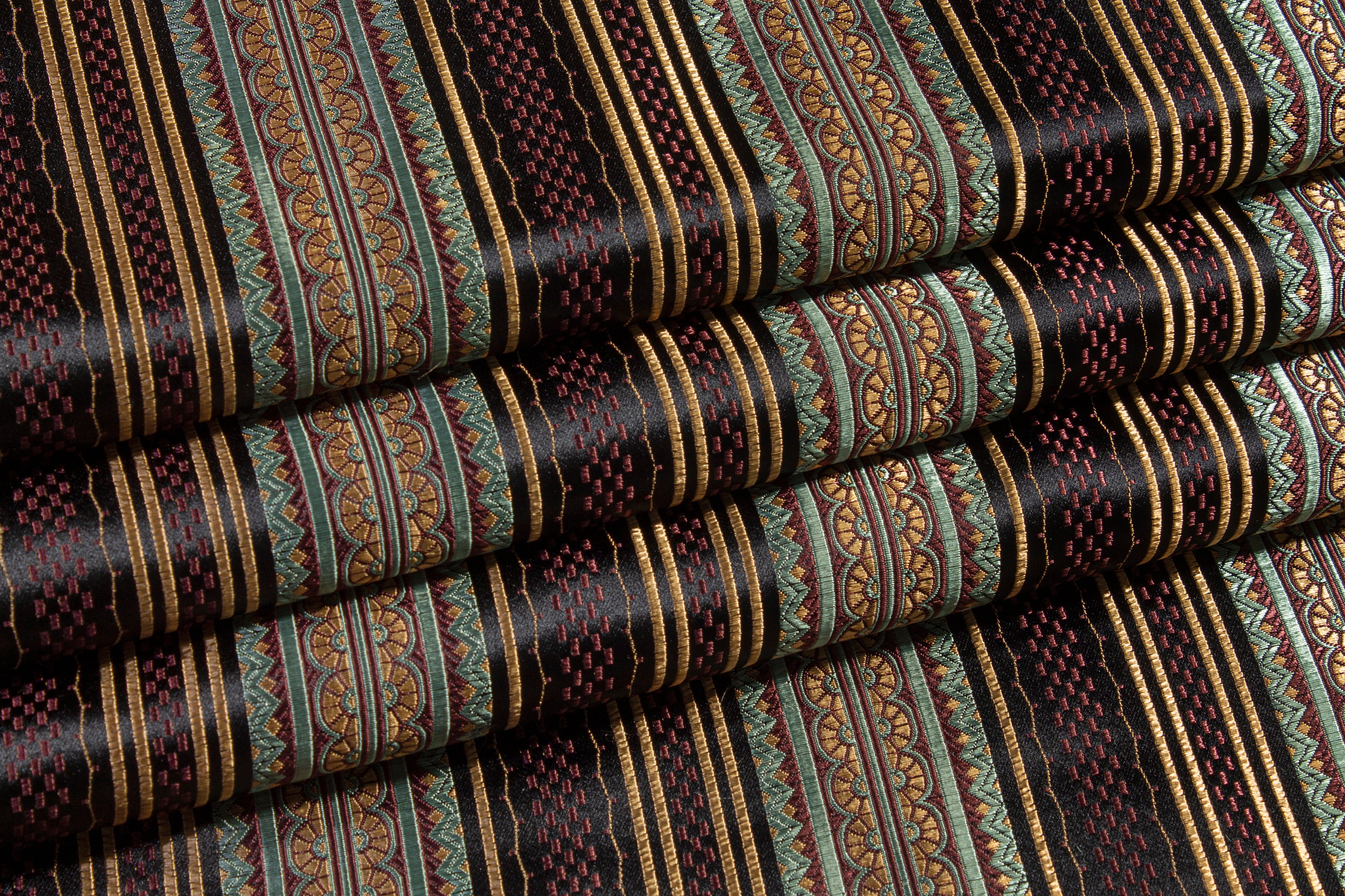 Striped Viscose Nylon Satin Jacquard - Multicolor