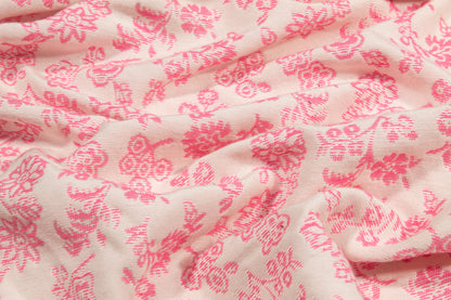 Floral Italian Cotton Brocade - Baby Pink