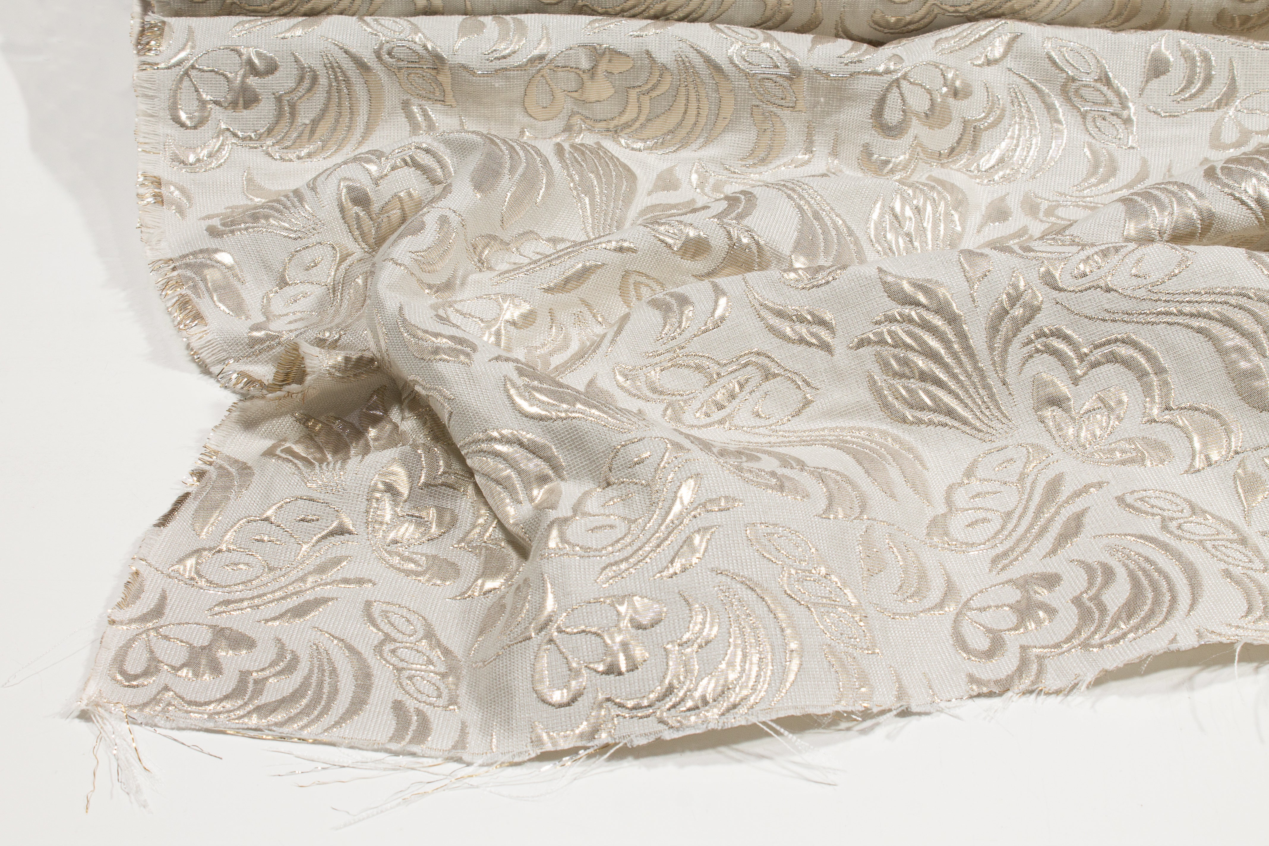 Metallic Brocade - Off White and SIlver