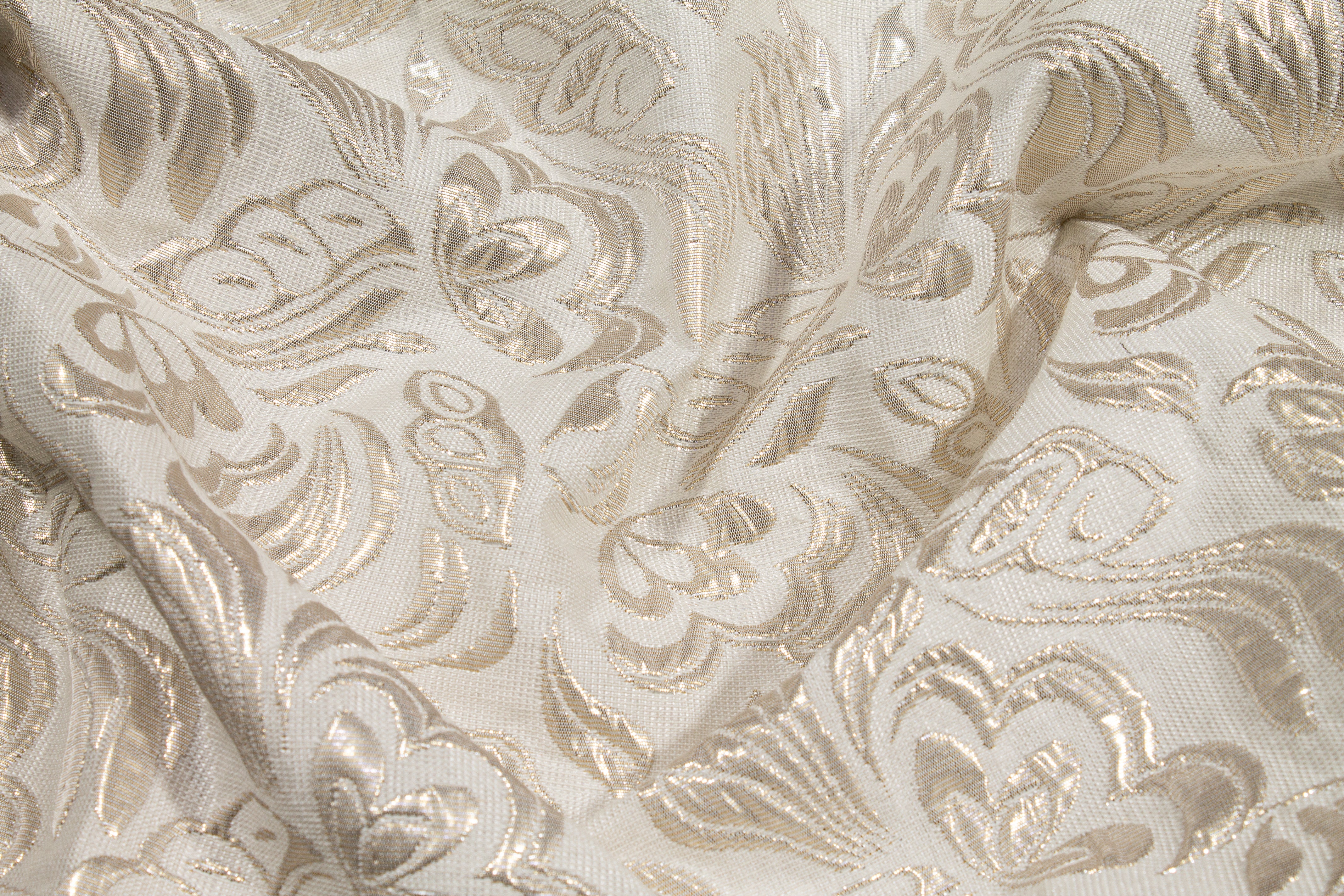 Metallic Brocade - Off White and SIlver