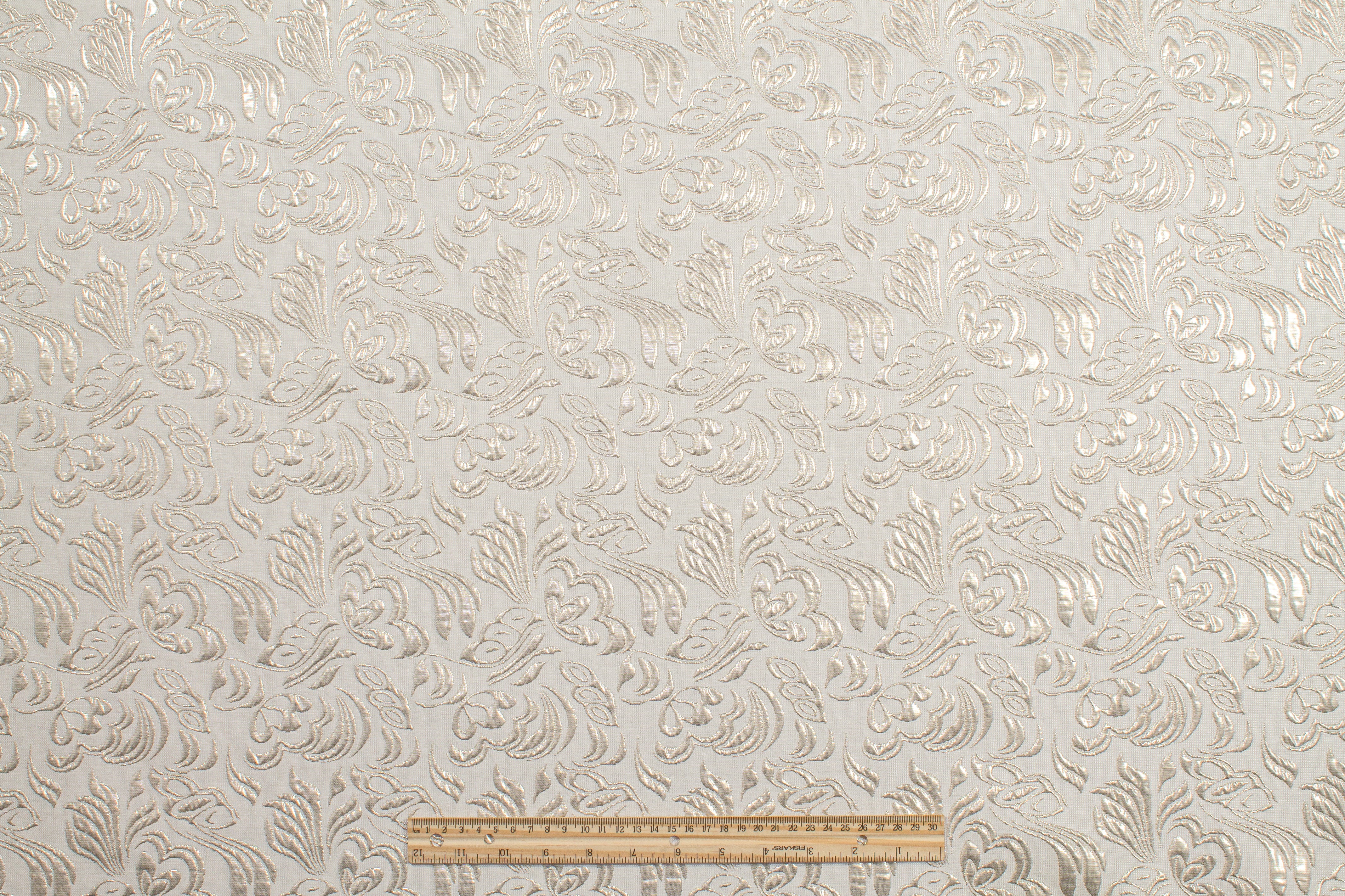 Metallic Brocade - Off White and SIlver