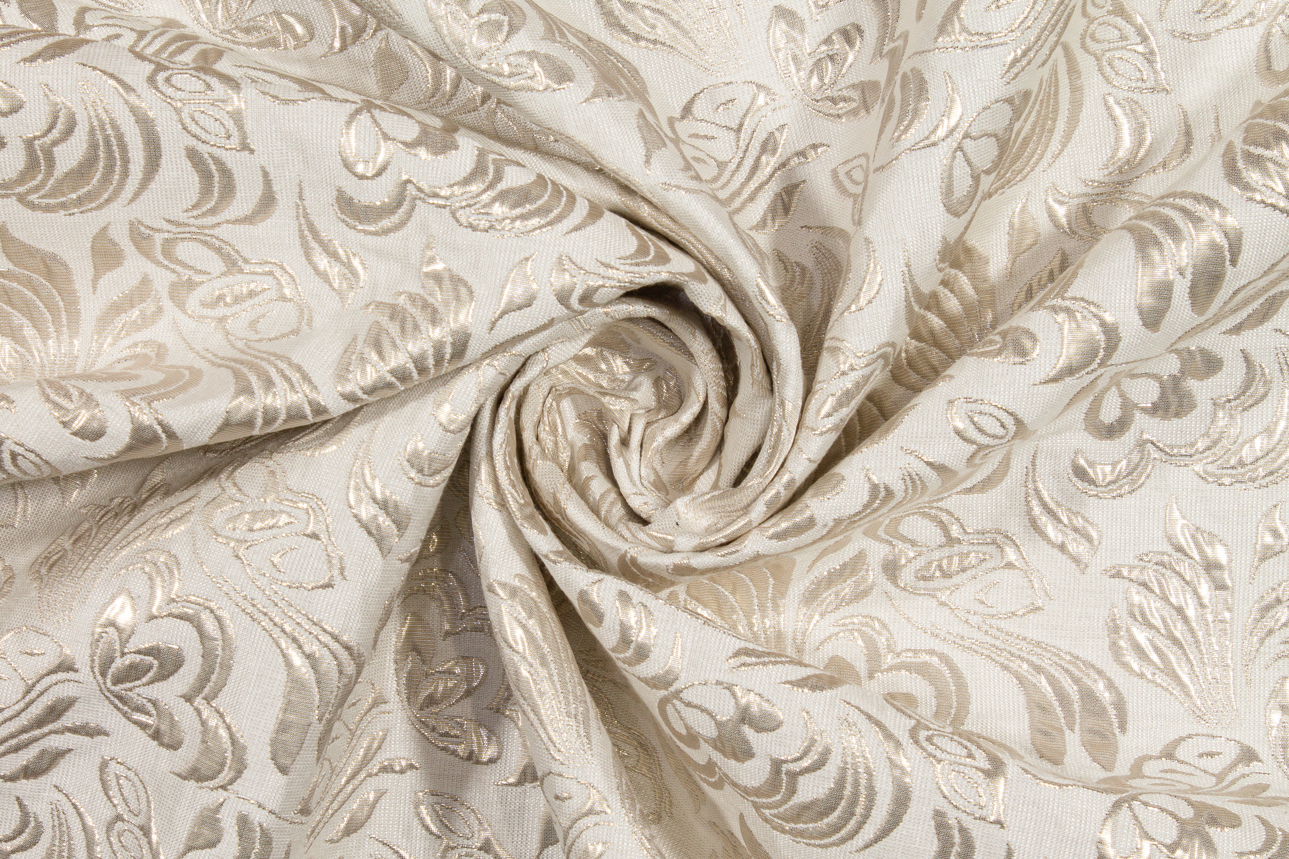 Metallic Brocade - Off White and SIlver