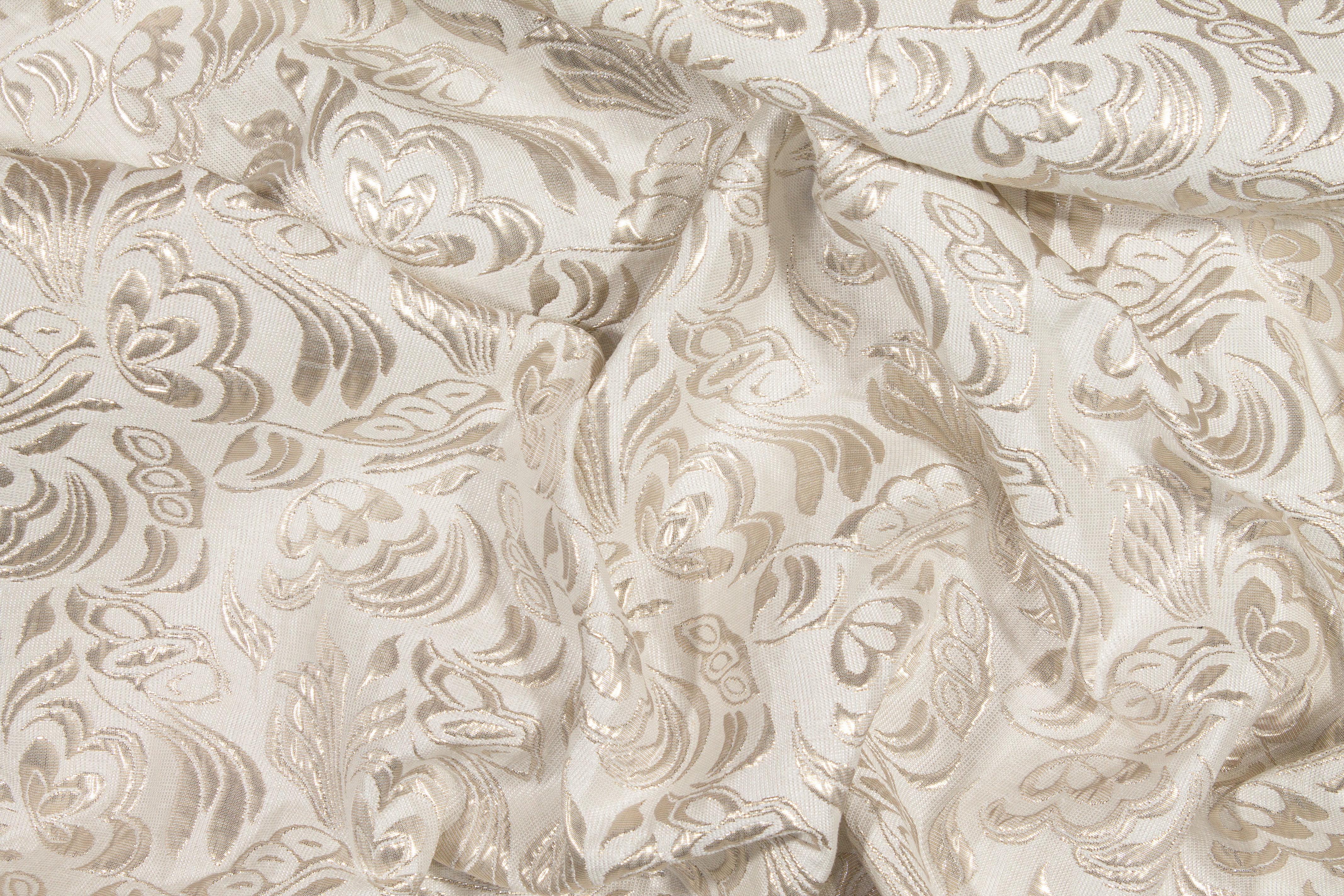 Metallic Brocade - Off White and SIlver