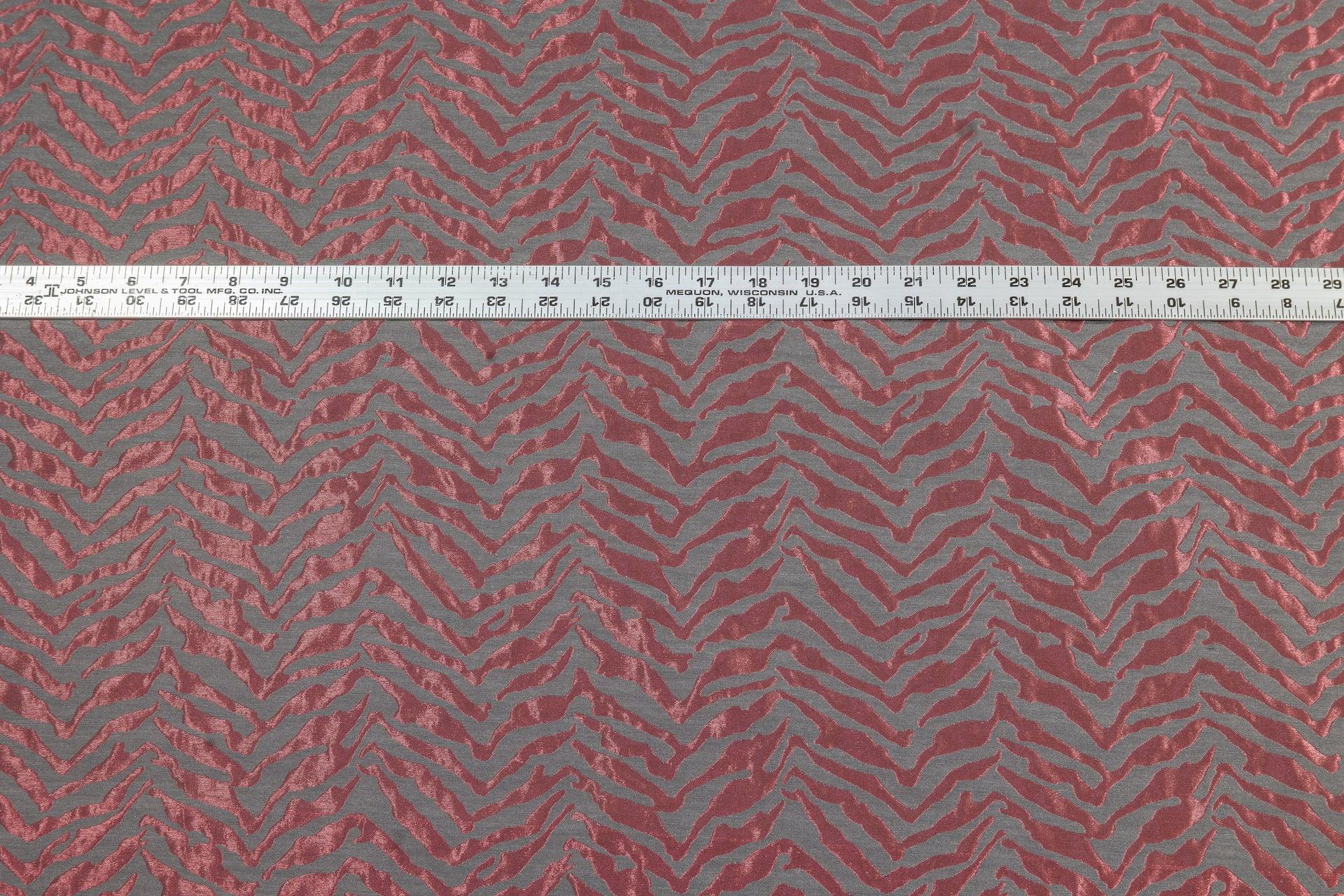 Burgundy and Gray Italian Brocade - Prime Fabrics