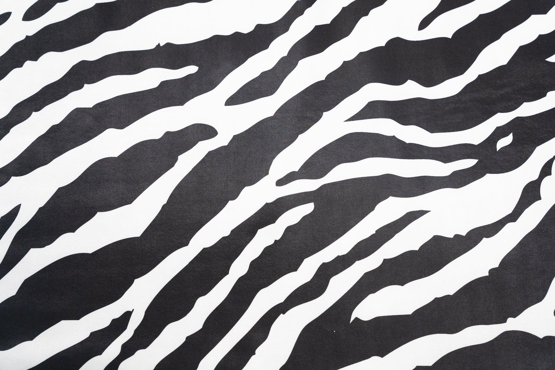 Black and White Zebra Italian Stretch Scuba - Prime Fabrics