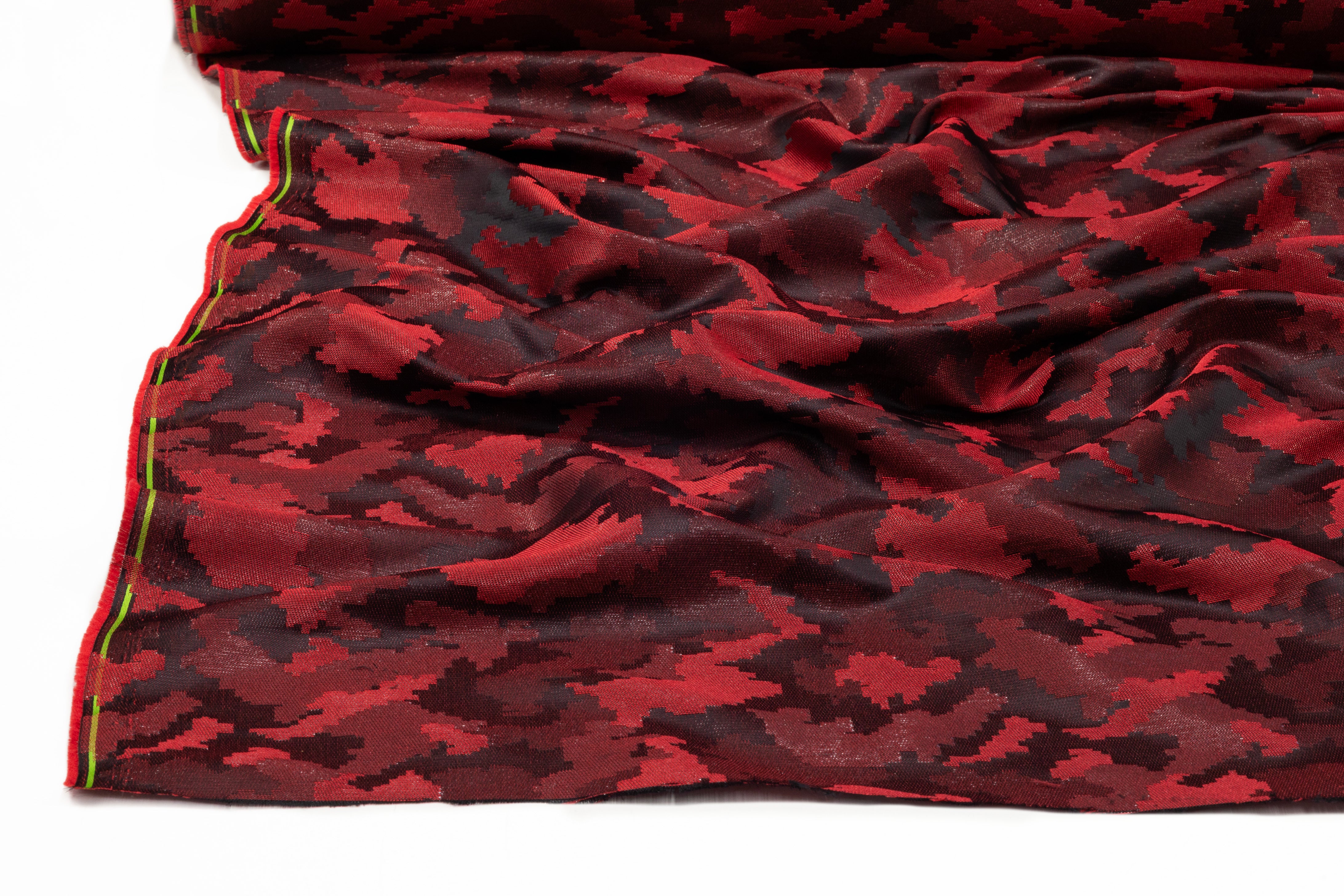 Camouflage Italian Brocade - Red