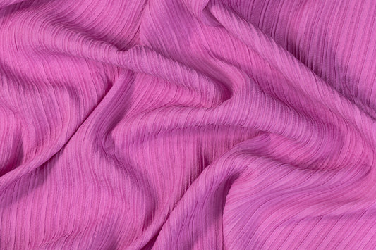 Pleated Silk/Viscose Gauze - Magenta