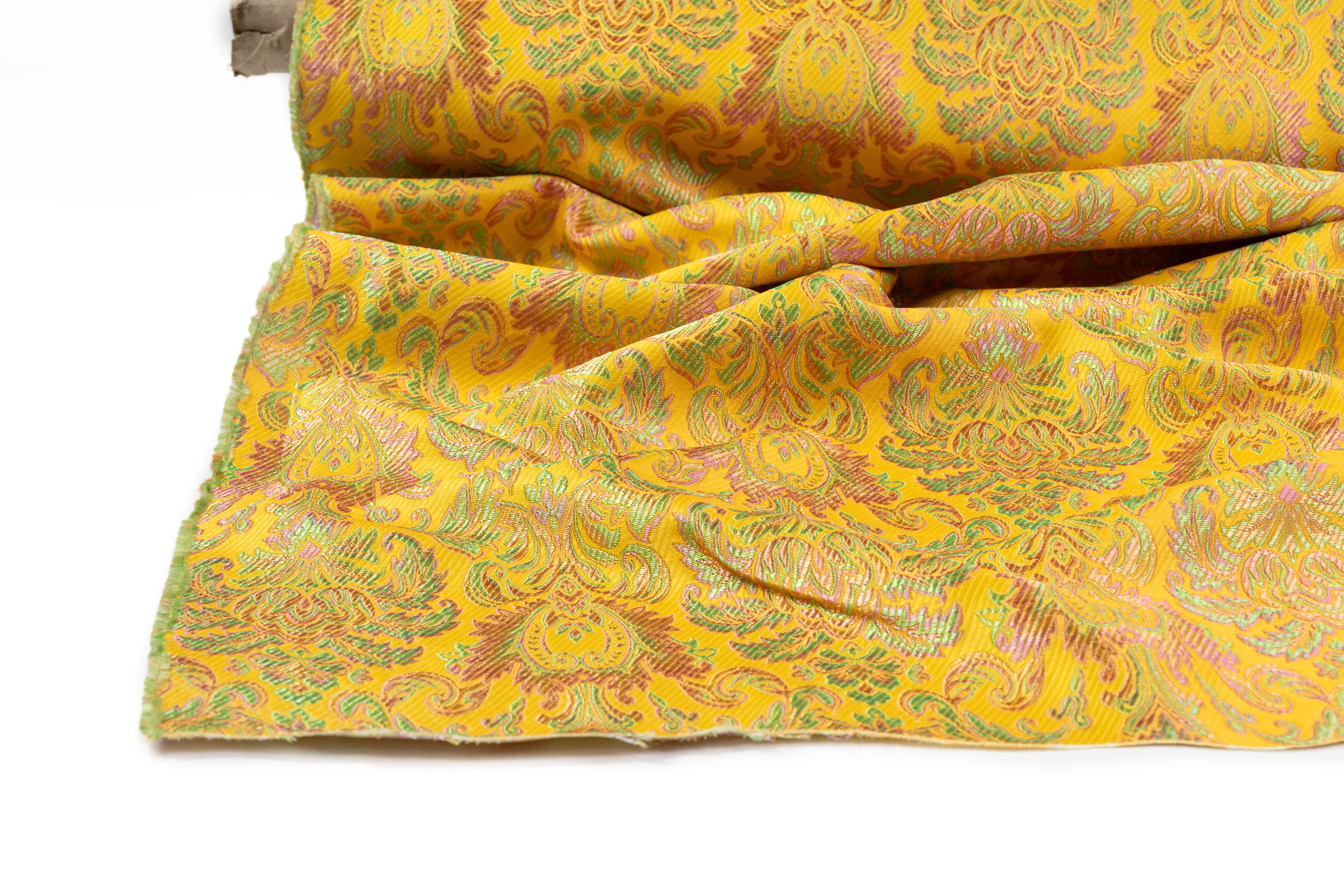 Italian Damask Brocade - Yellow / Green