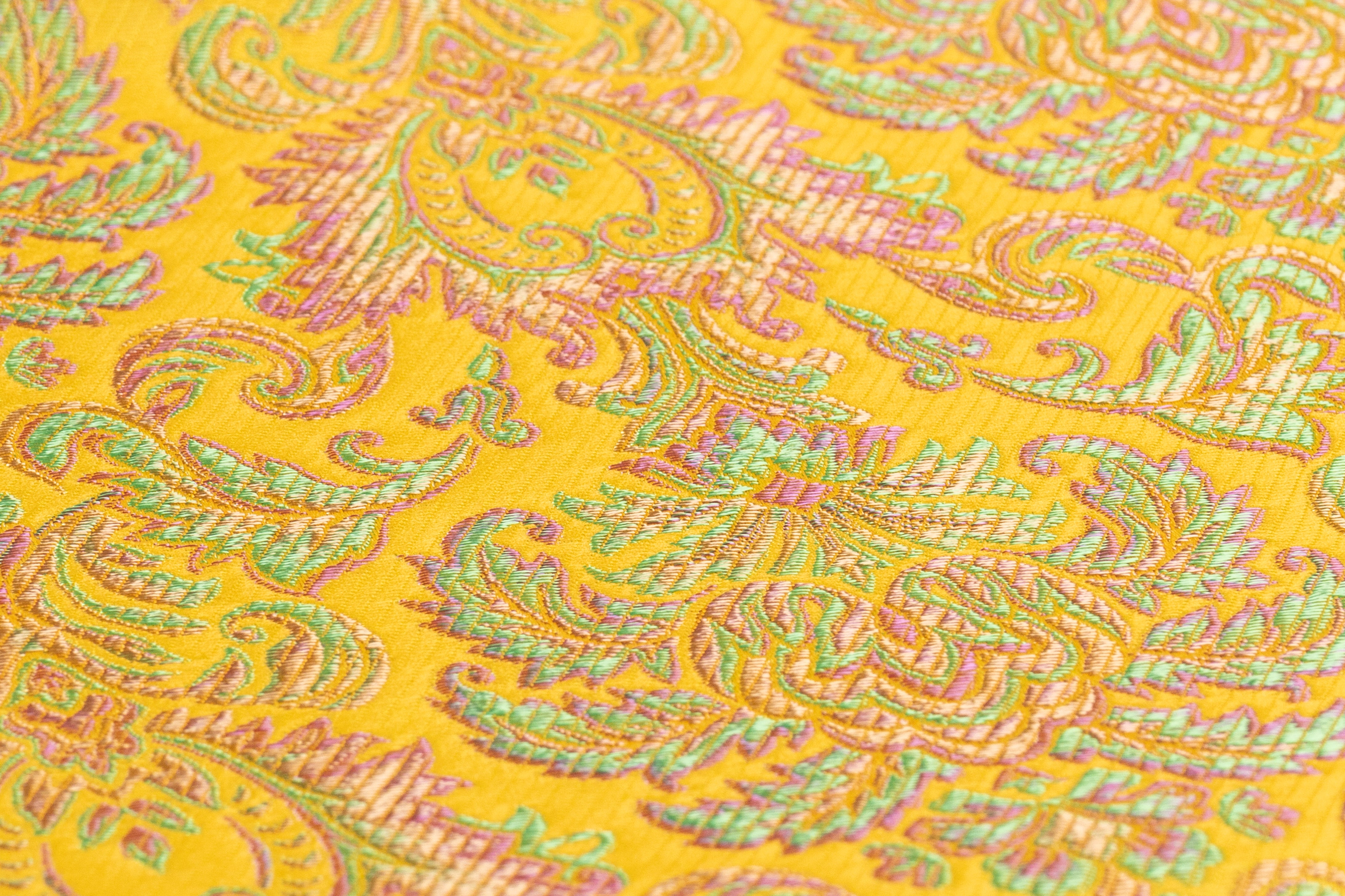 Italian Damask Brocade - Yellow / Green