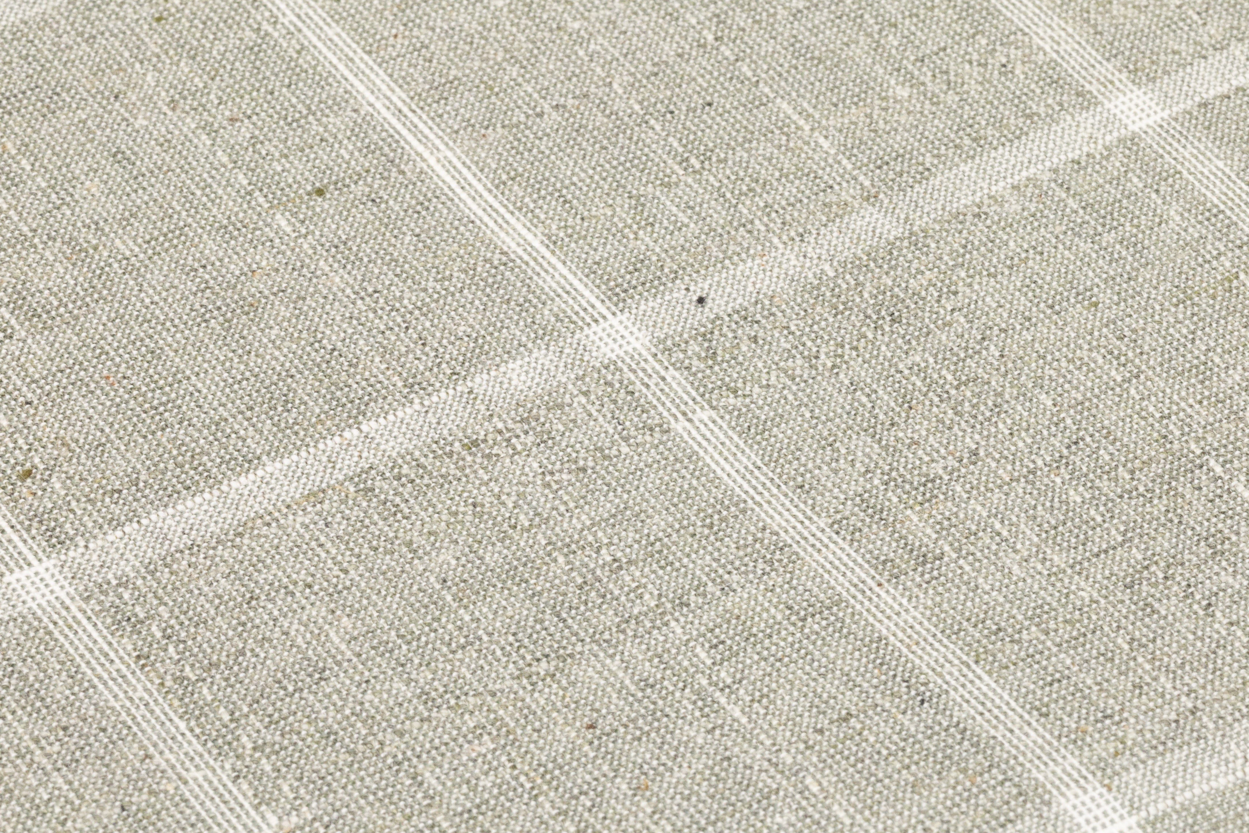 Windowpane Italian Cotton Linen Wool Suiting - Sage Green