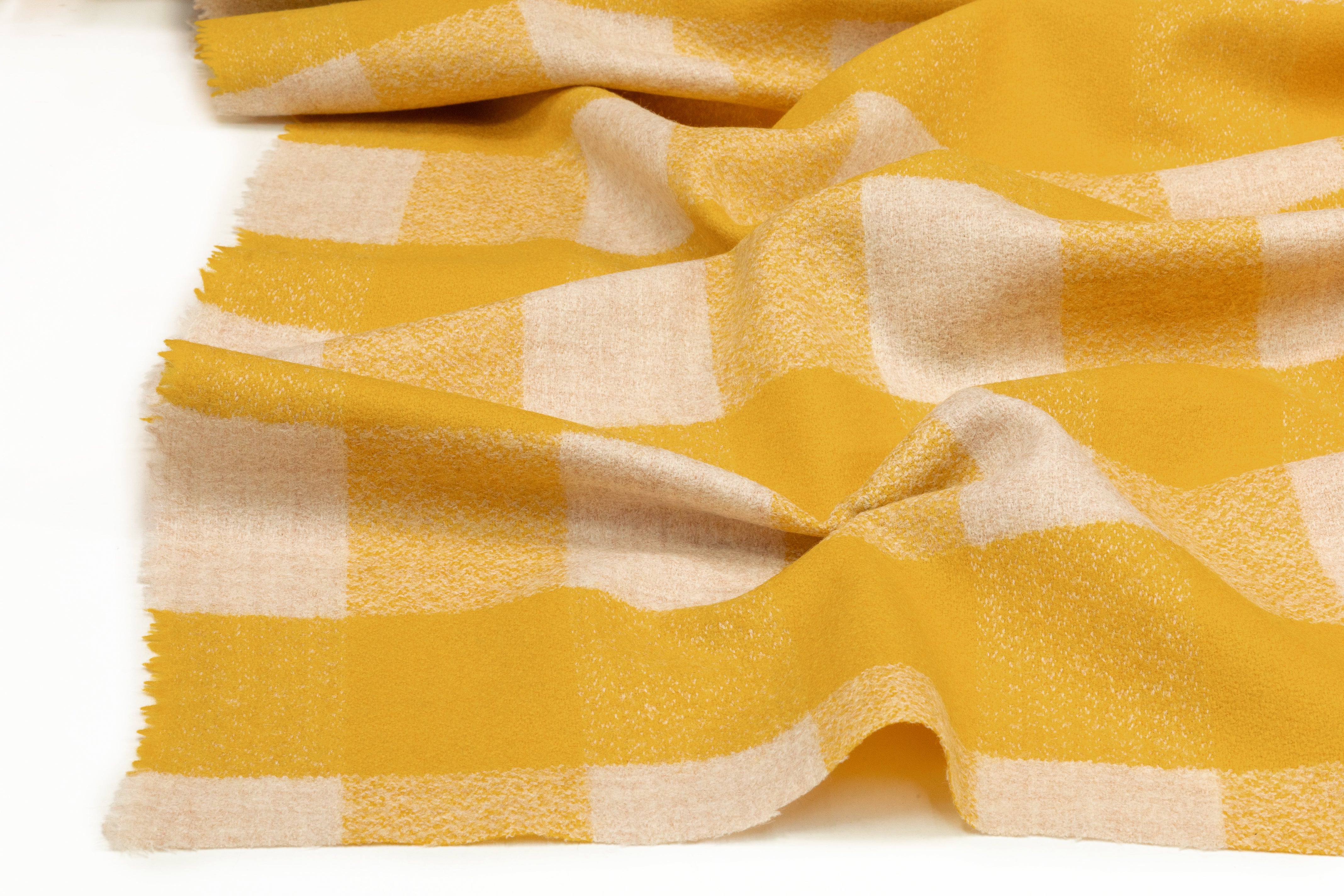 Tallia di Delfino - Checked Italian Wool - Yellow / Beige