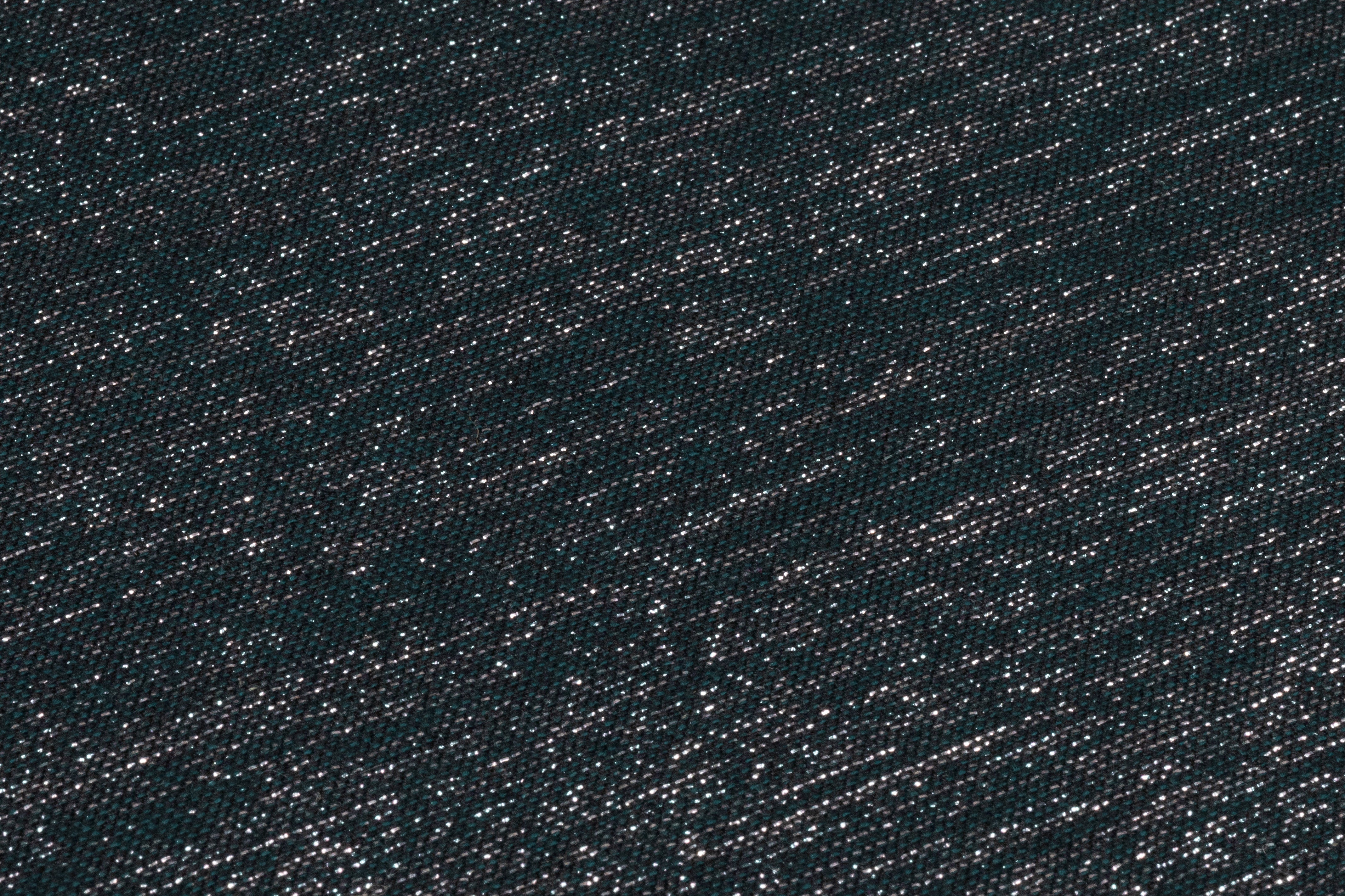 Metallic Italian Wool Flannel Suiting - Teal Green / Silver