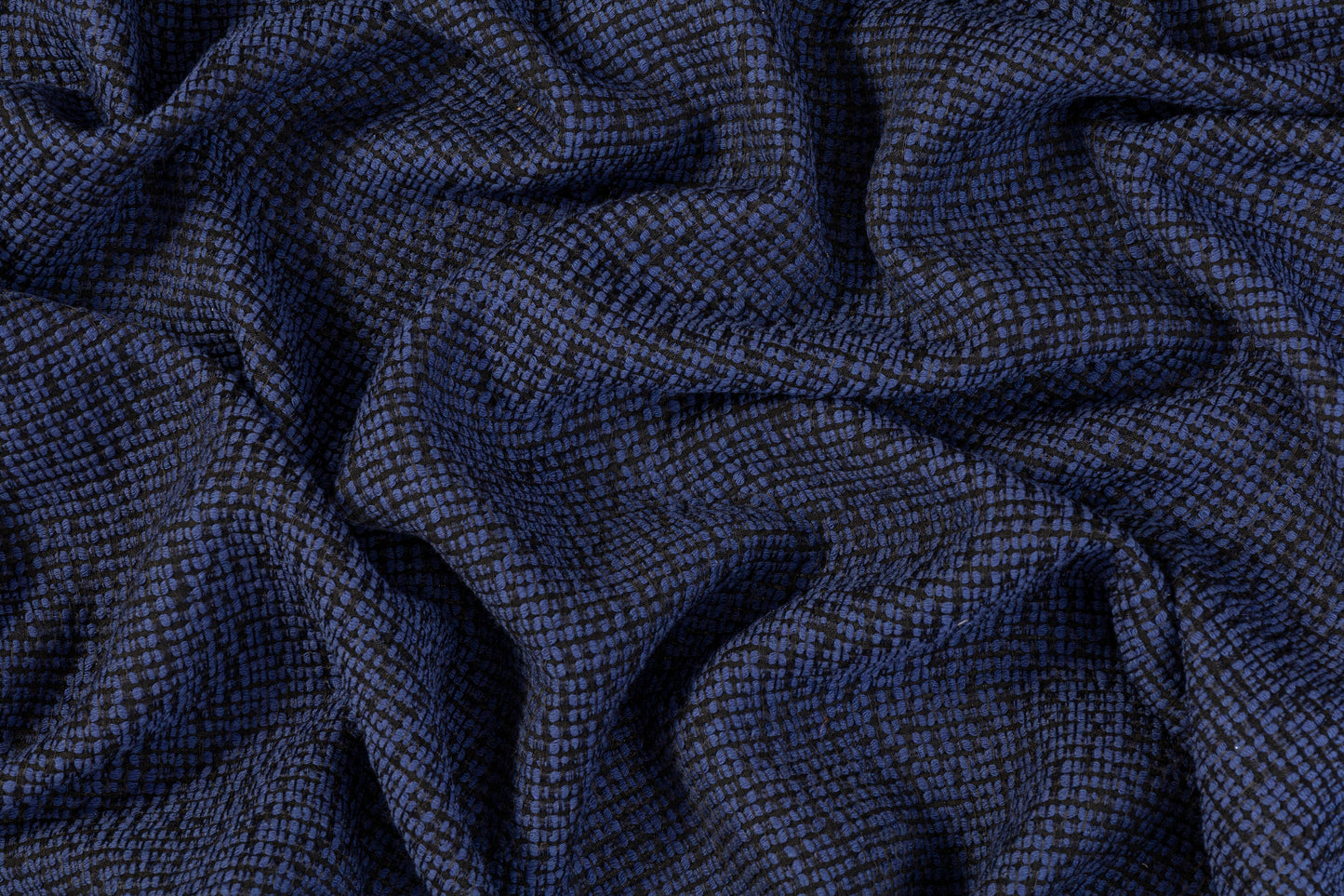 Cotton Tweed - Blue / Black