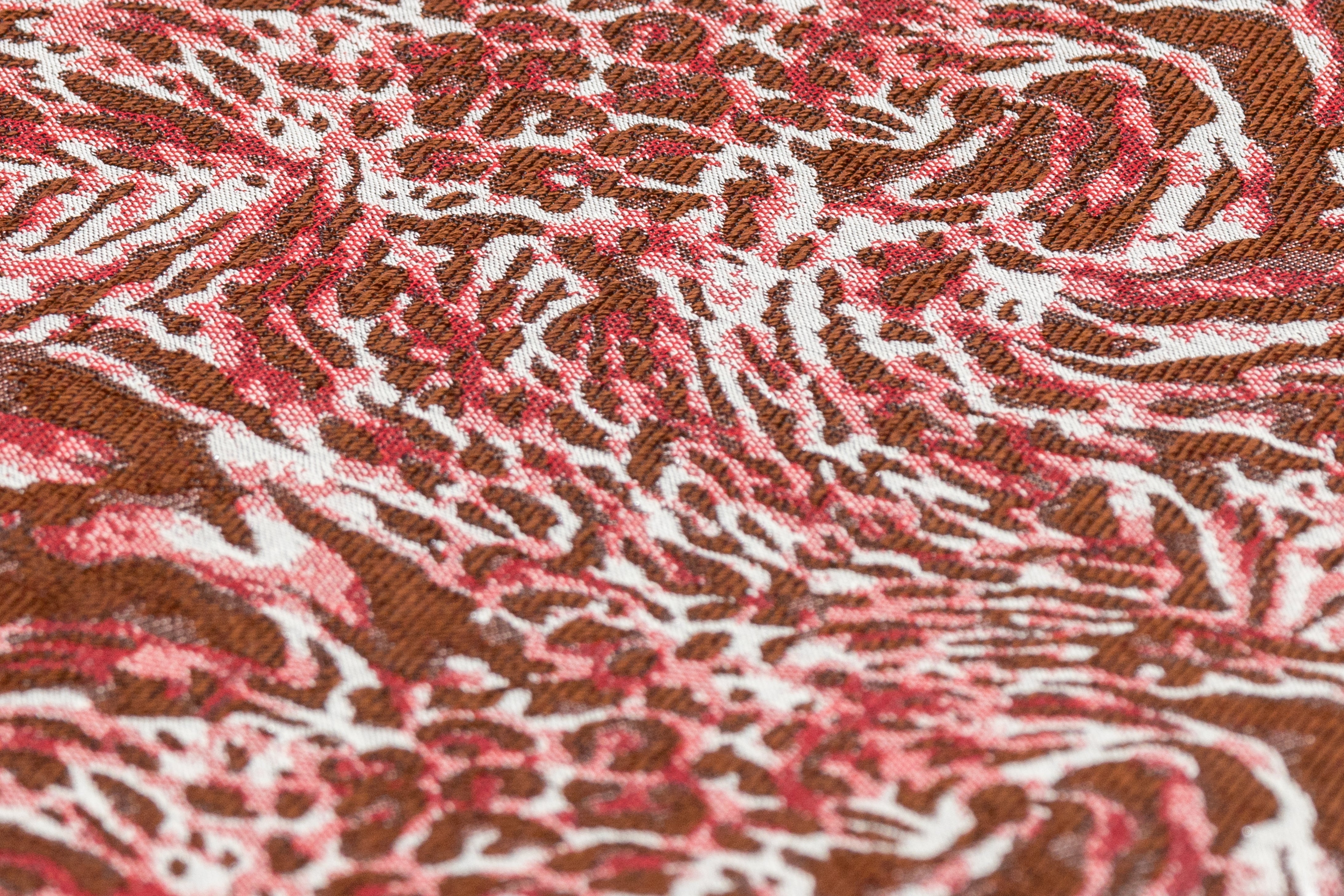 Cheetah Metallic Italian Brocade - Burgundy / Brown