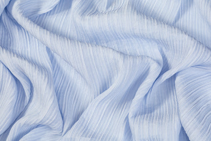 Pleated Silk/Viscose Gauze - Periwinkle Blue