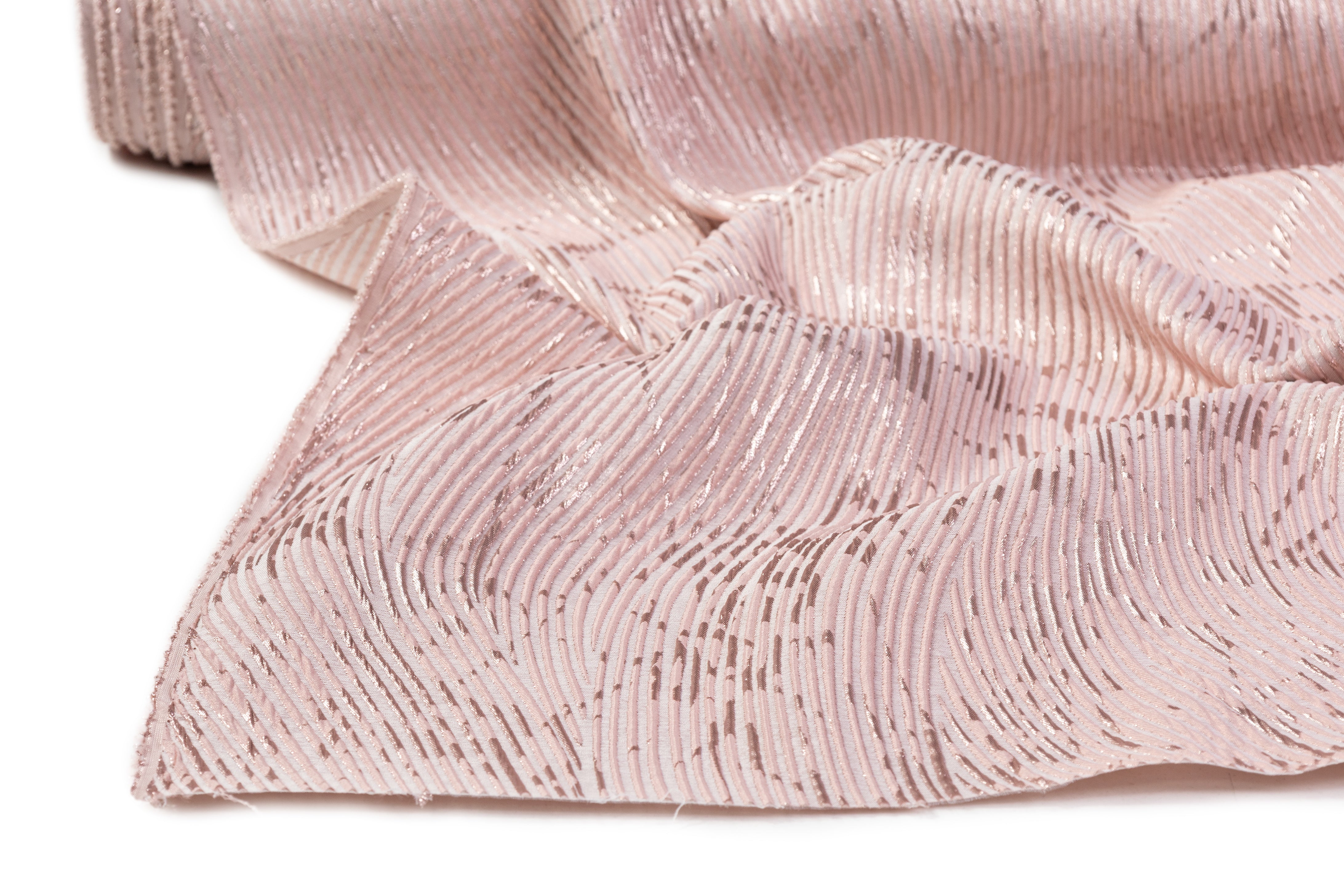 Metallic Italian Cloqué Brocade - Pink