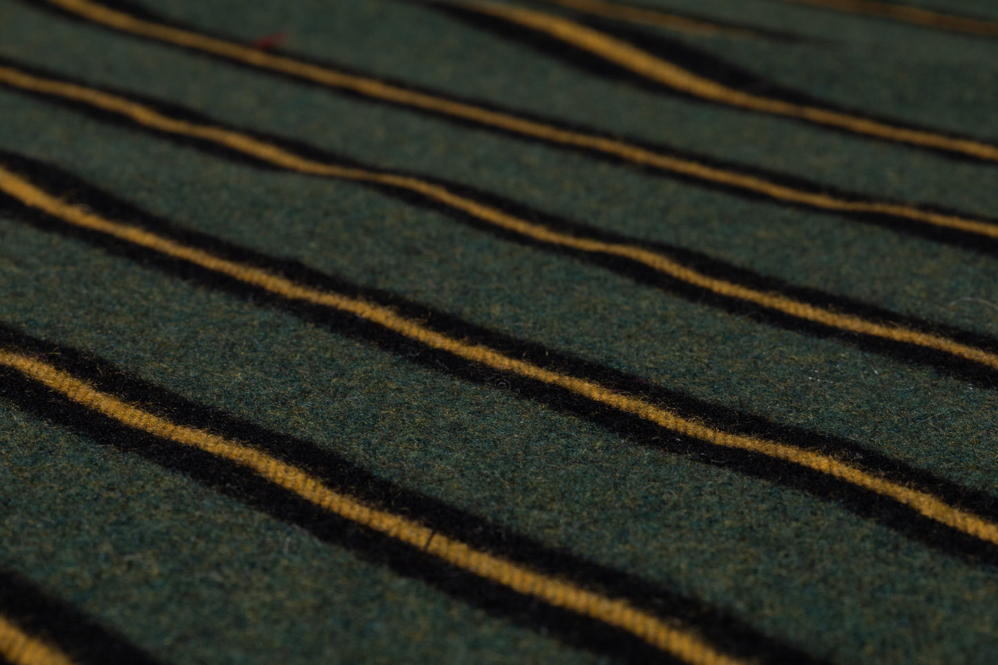 Striped Italian Poly Wool Flannel - Green / Yellow / Black