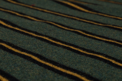 Striped Italian Poly Wool Flannel - Green / Yellow / Black
