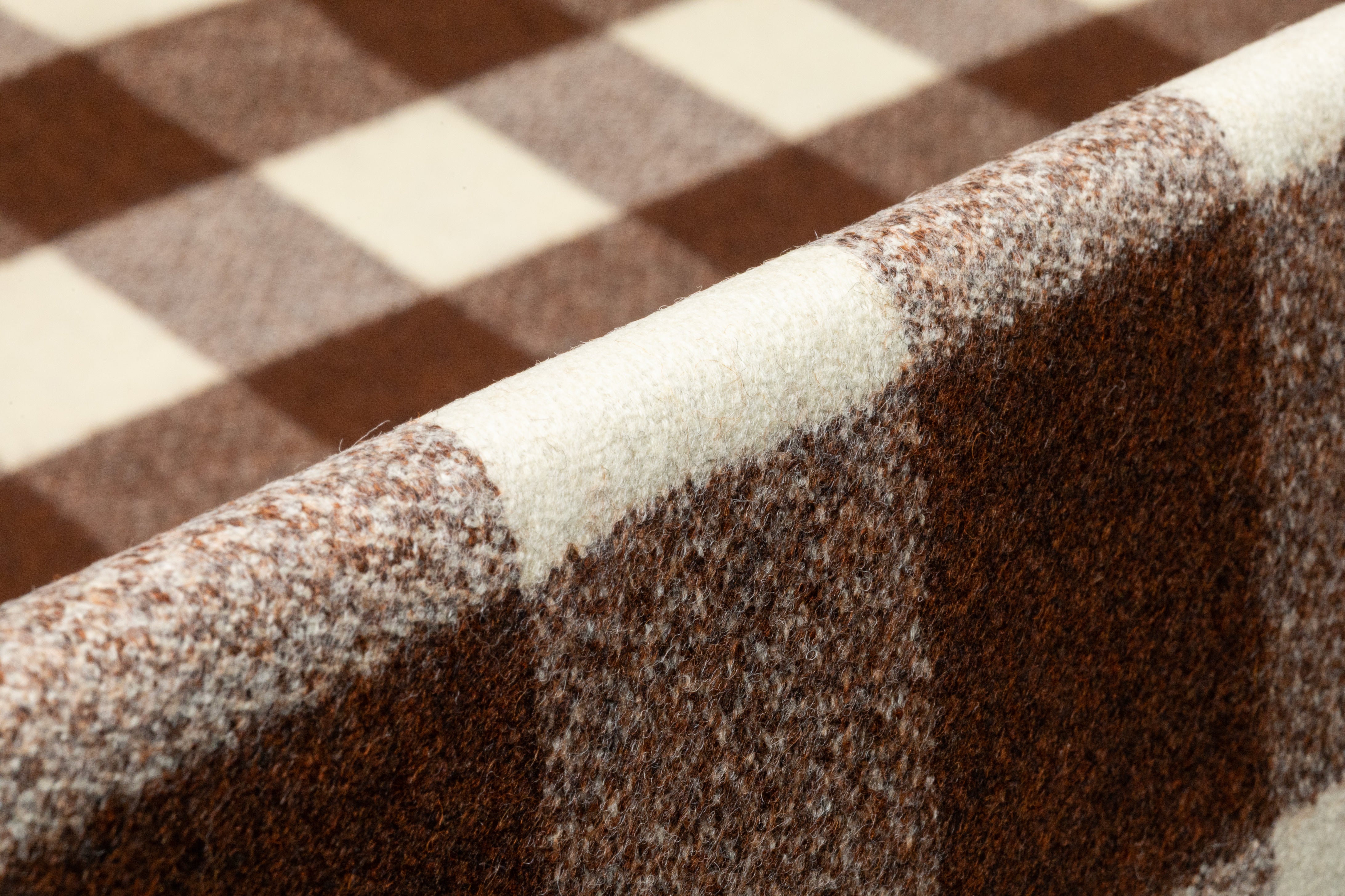 Tallia di Delfino - Checked Italian Wool - Brown / Ivory