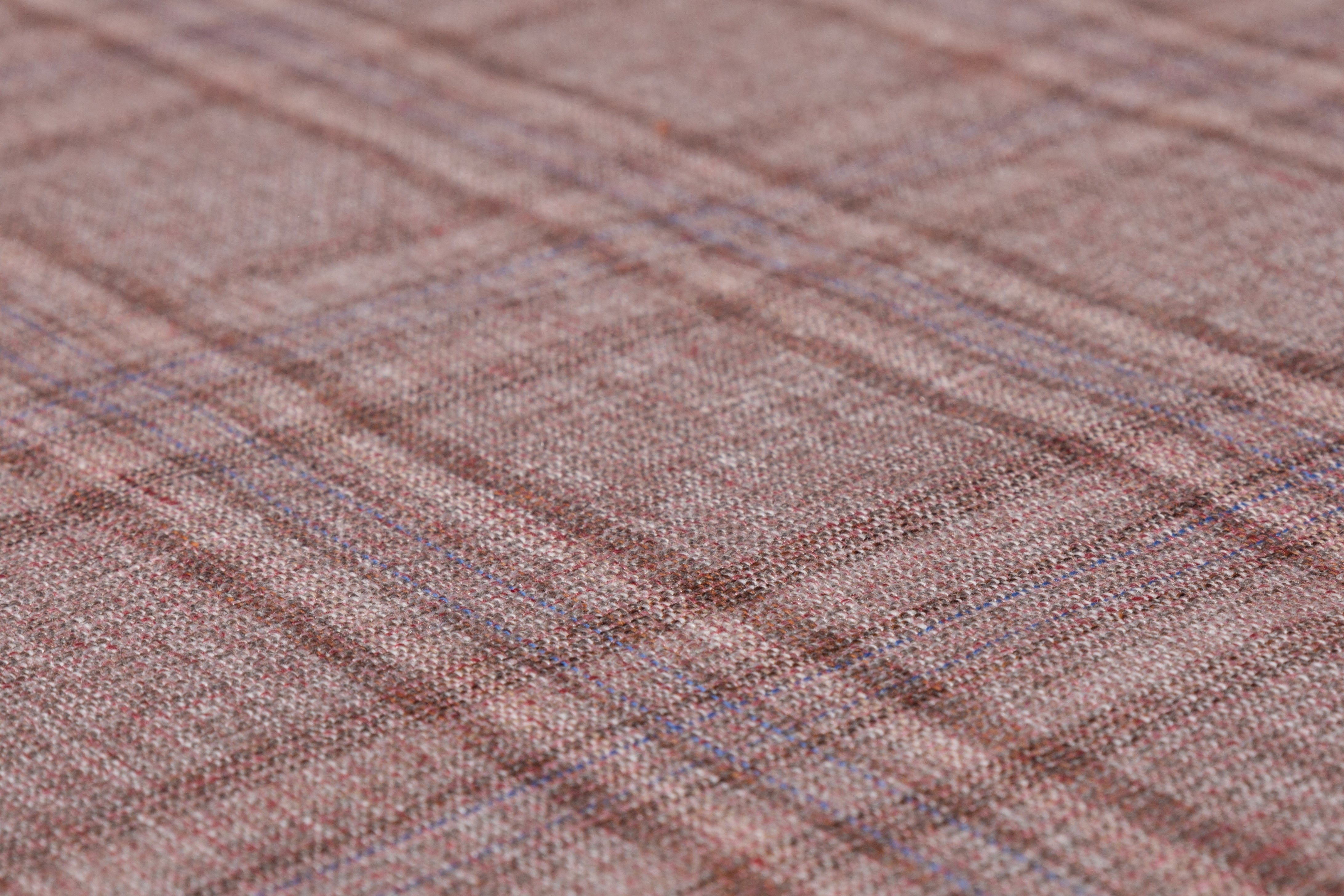 Guabello - Plaid Italian Wool Blend Suiting - Mauve
