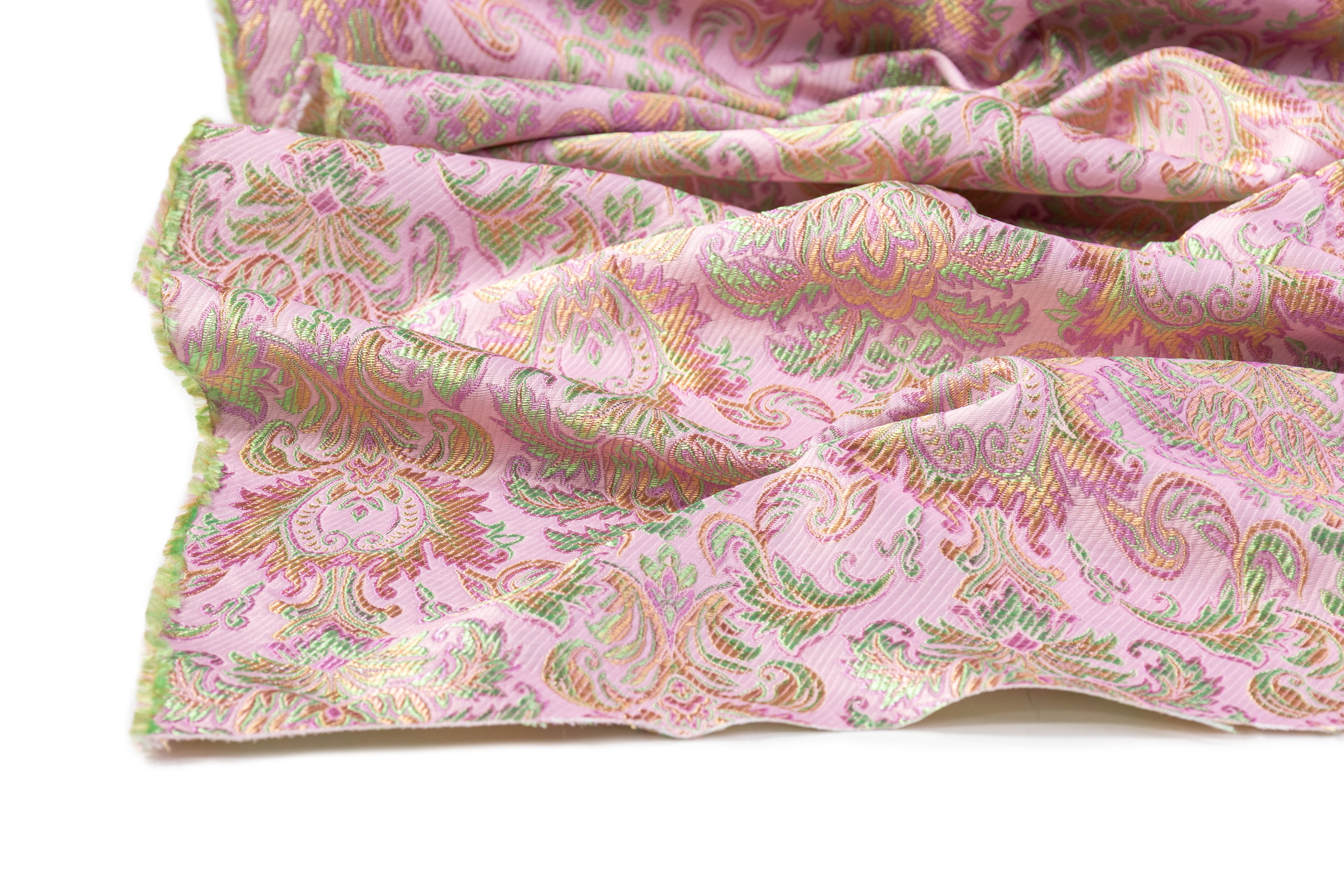 Italian Damask Brocade - Pink / Green