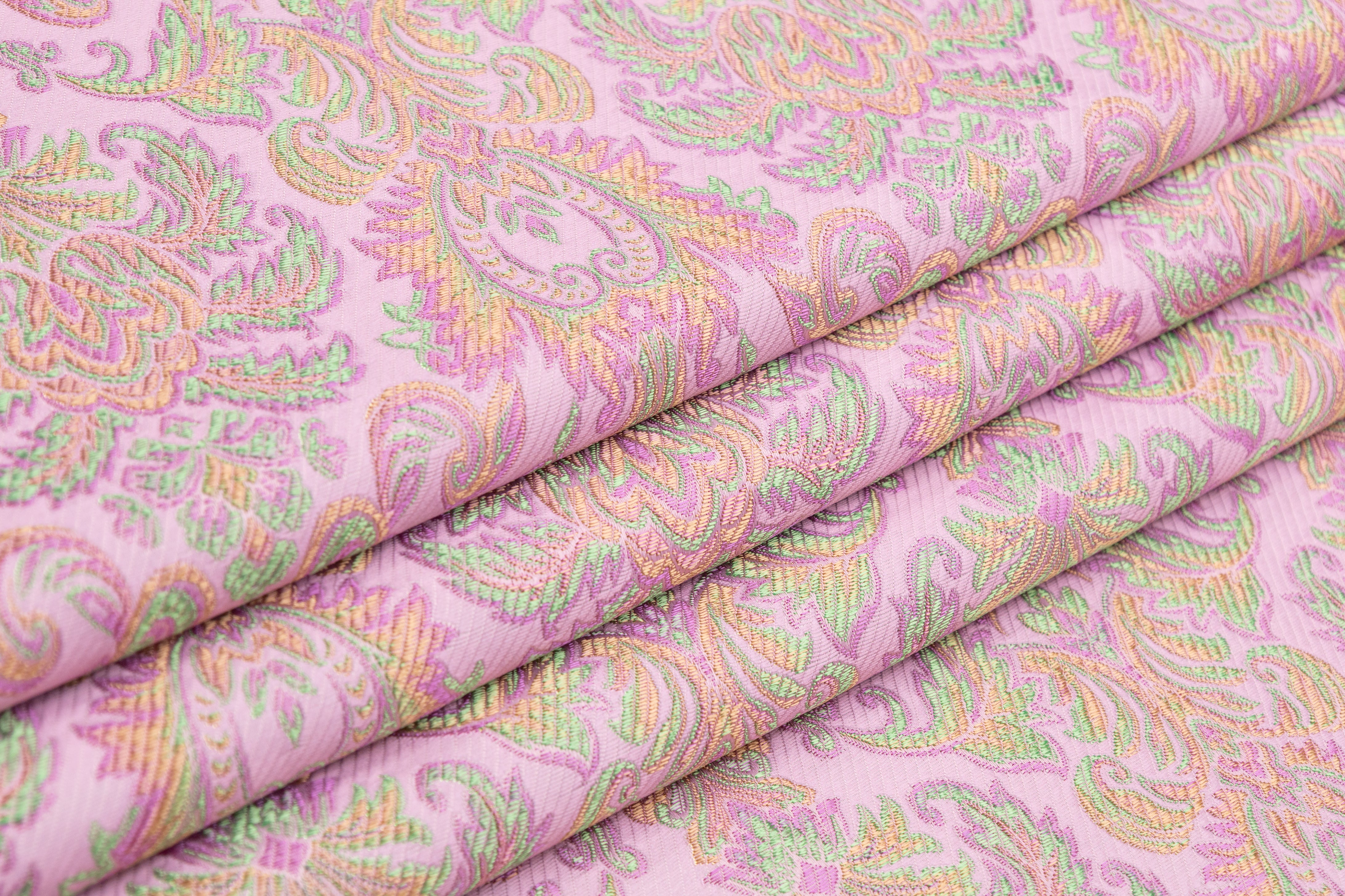 Italian Damask Brocade - Pink / Green