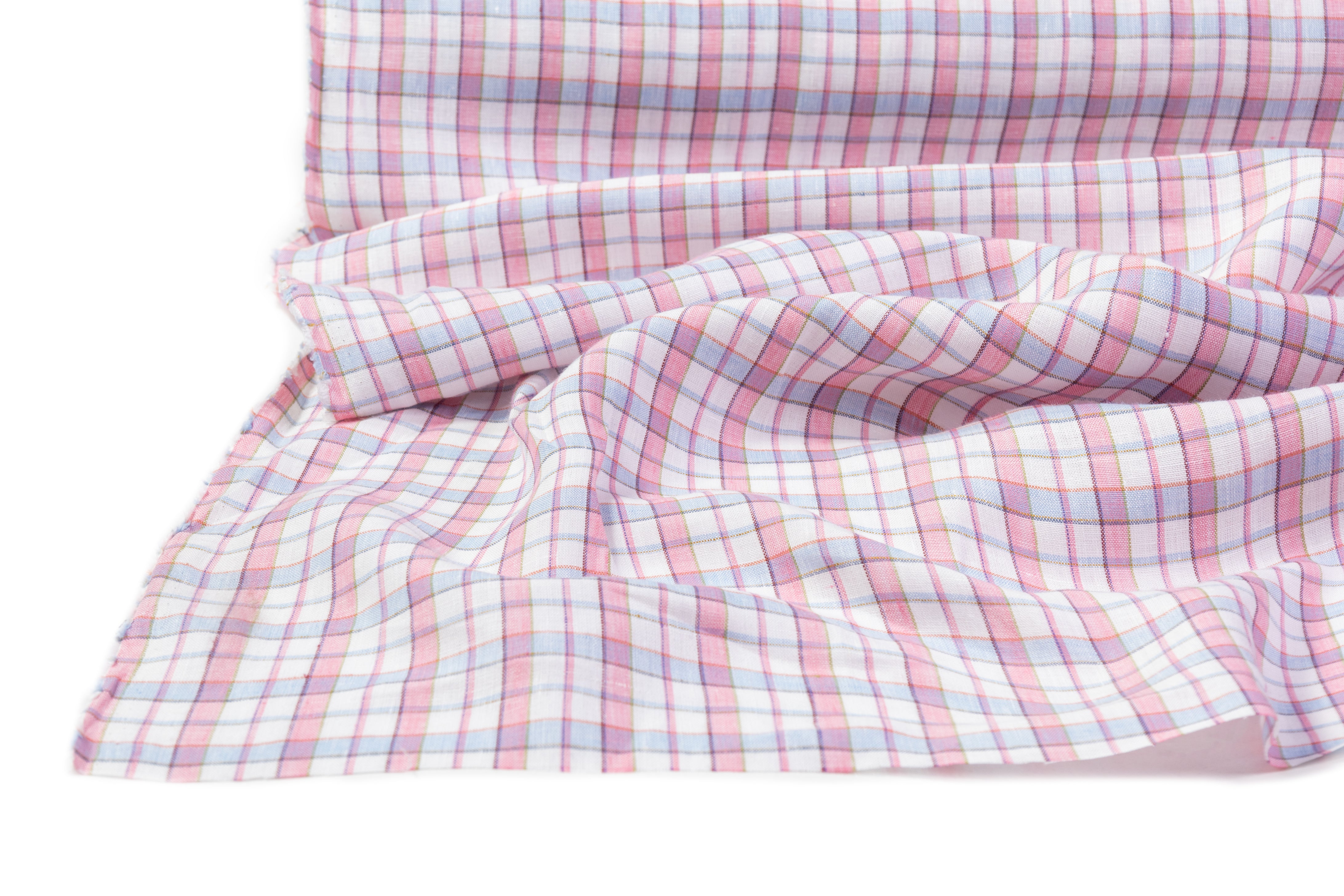 Plaid Italian Linen - Pink / Blue / White
