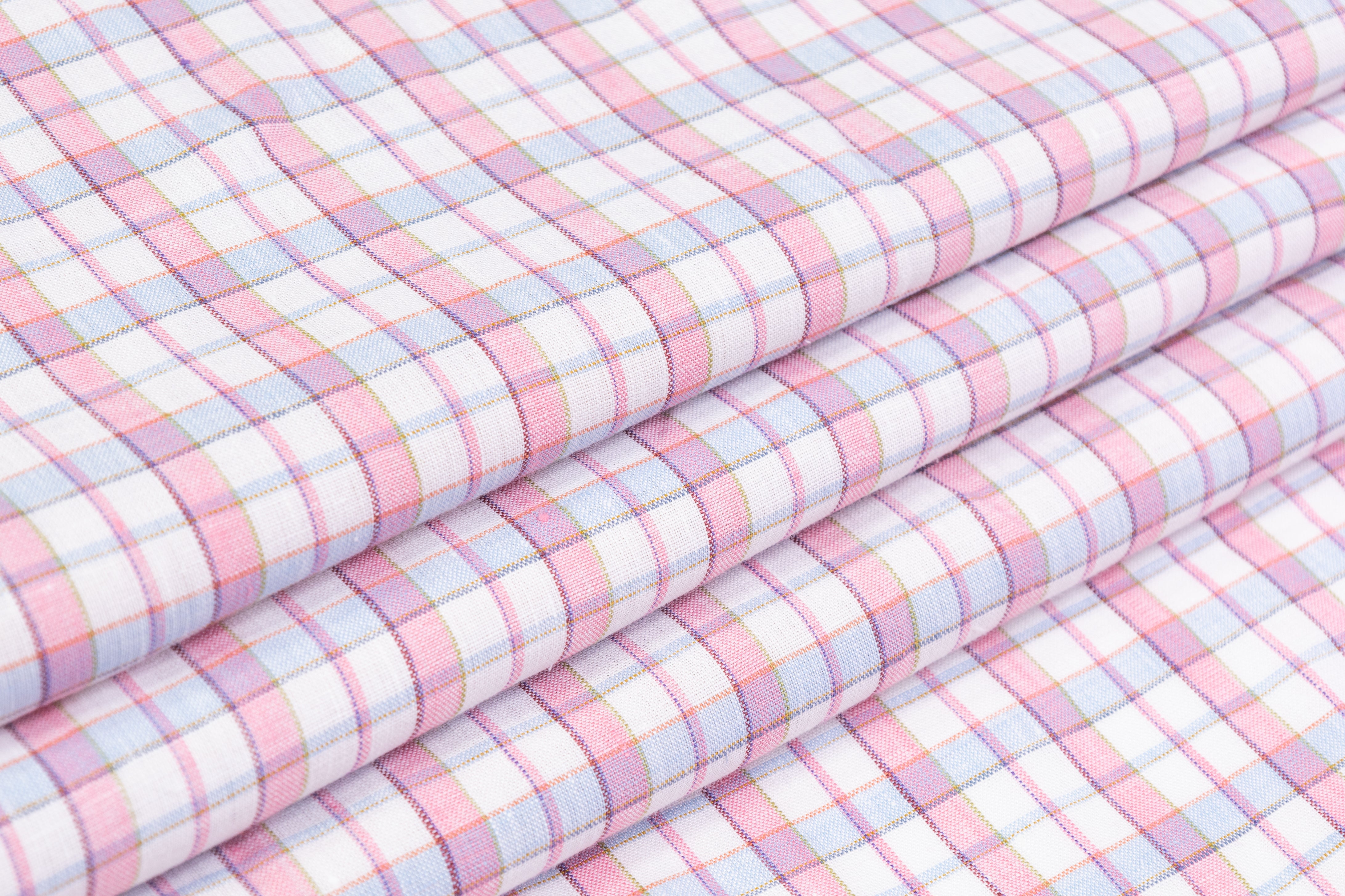 Plaid Italian Linen - Pink / Blue / White