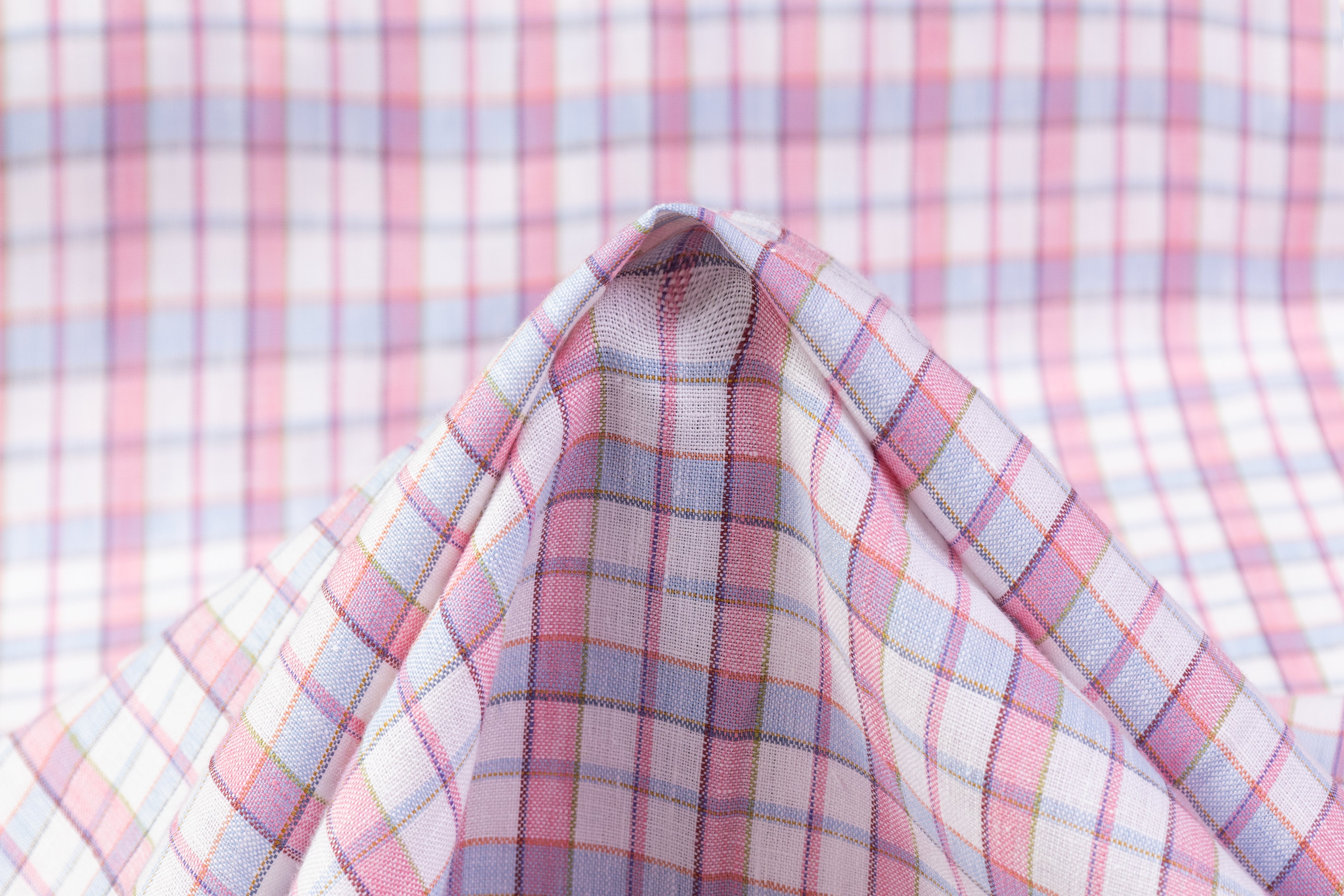 Plaid Italian Linen - Pink / Blue / White