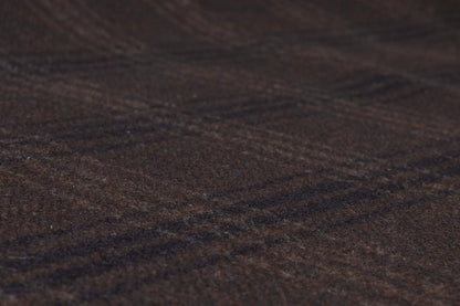 Double Faced Checked Italian Wool Nylon Coating - Brown / Navy