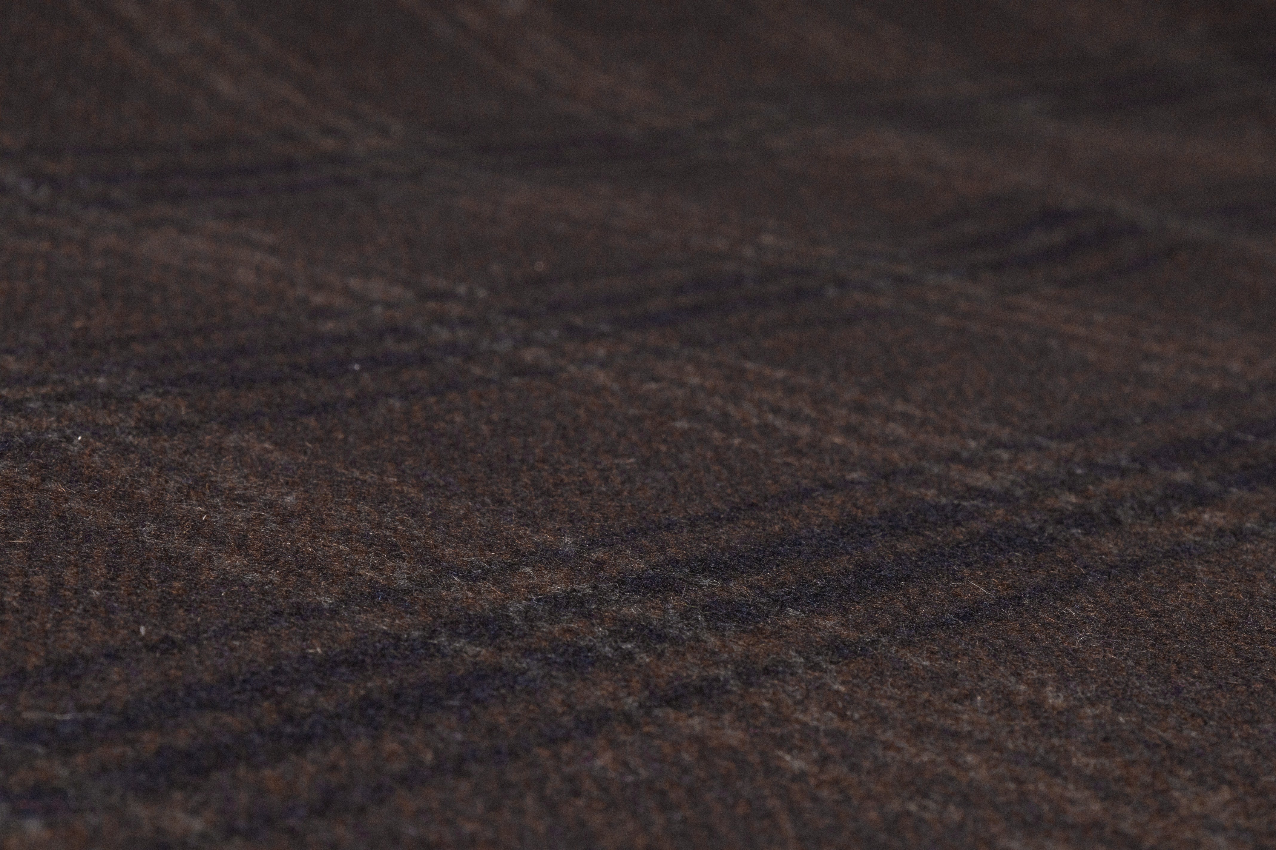 Double Faced Checked Italian Wool Nylon Coating - Brown / Navy