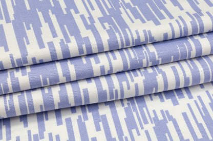 Printed Cotton Denim - Periwinkle / White