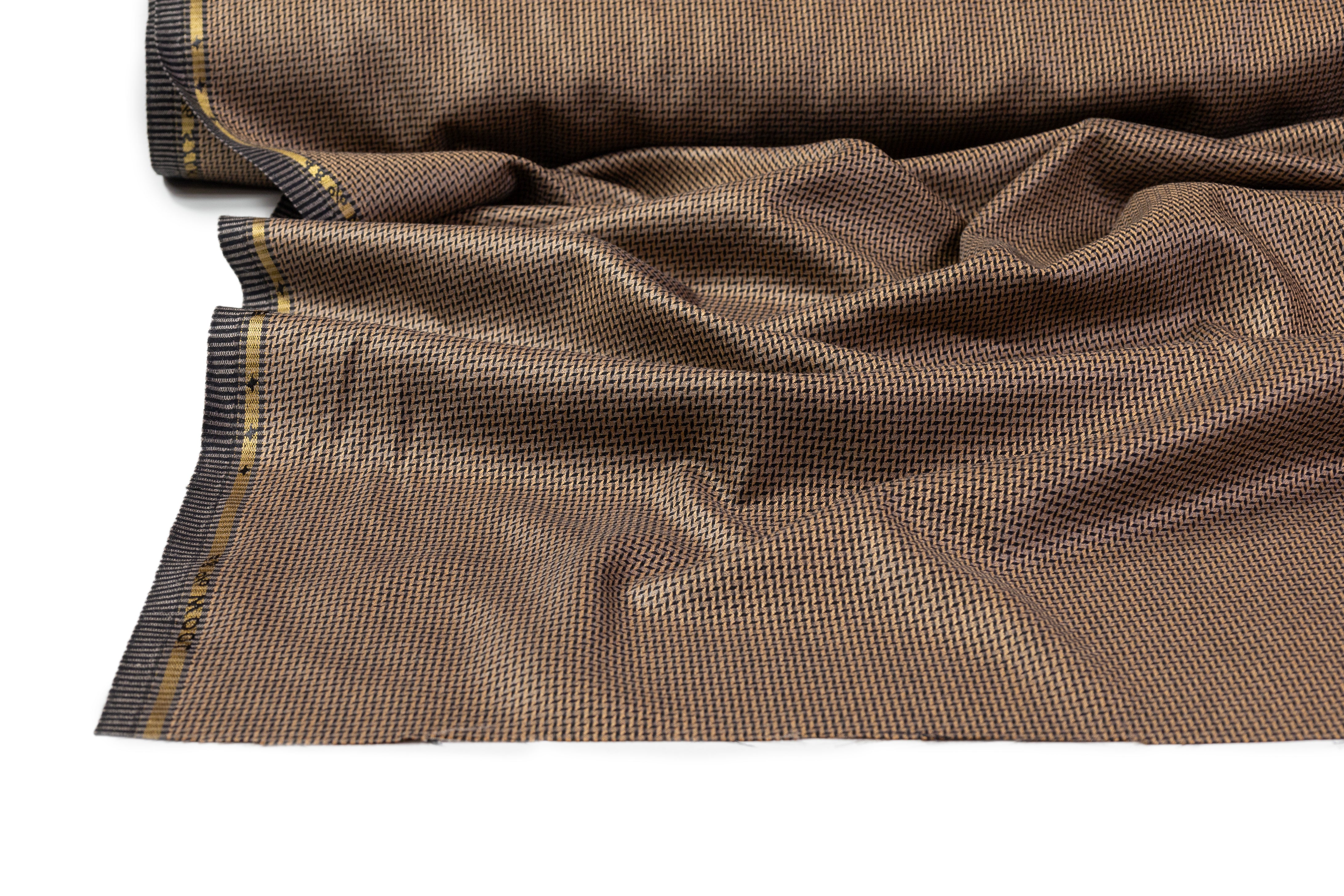 Italian Silk and Wool Suiting - Black / Brown