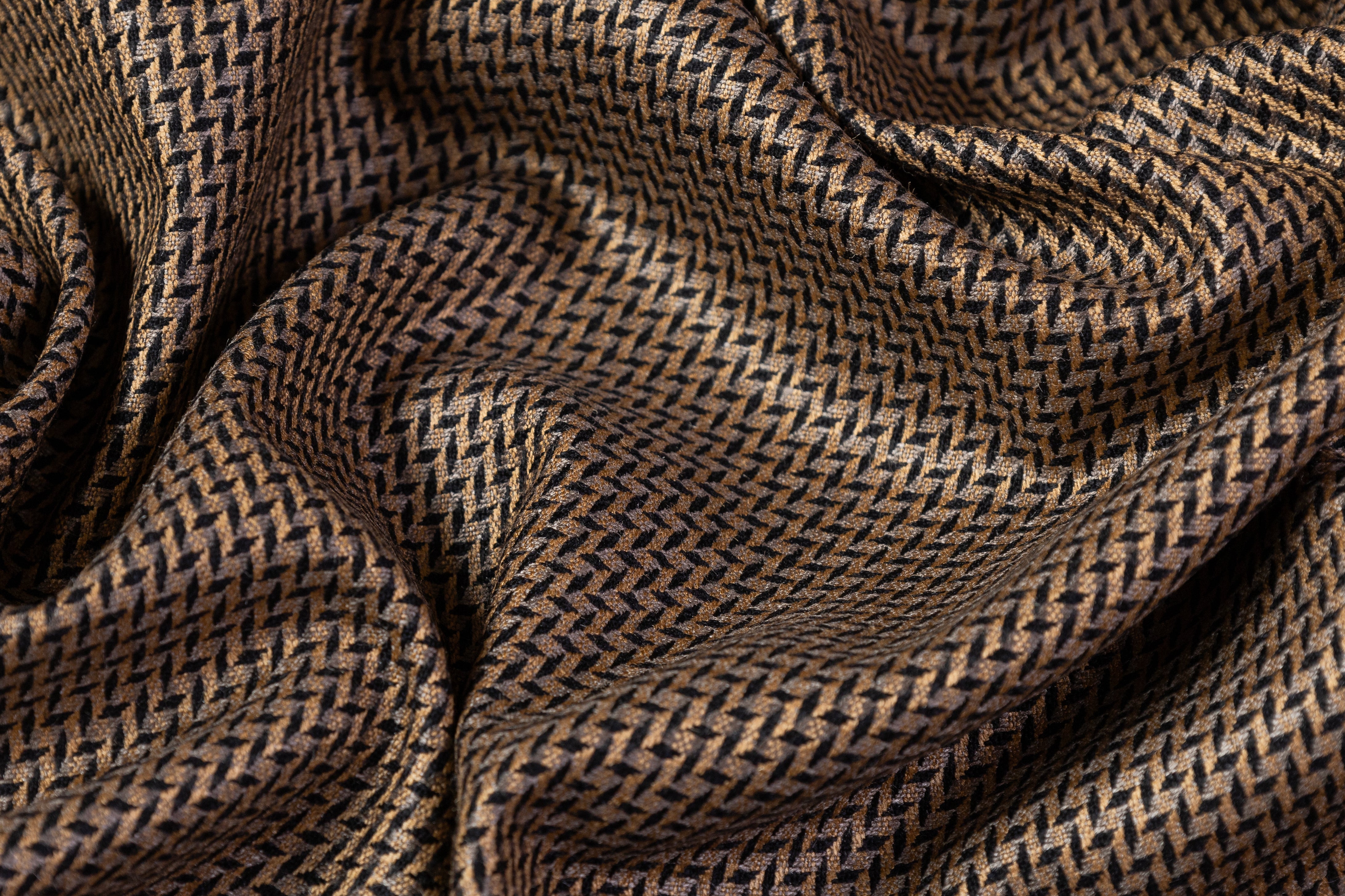 Italian Silk and Wool Suiting - Black / Brown