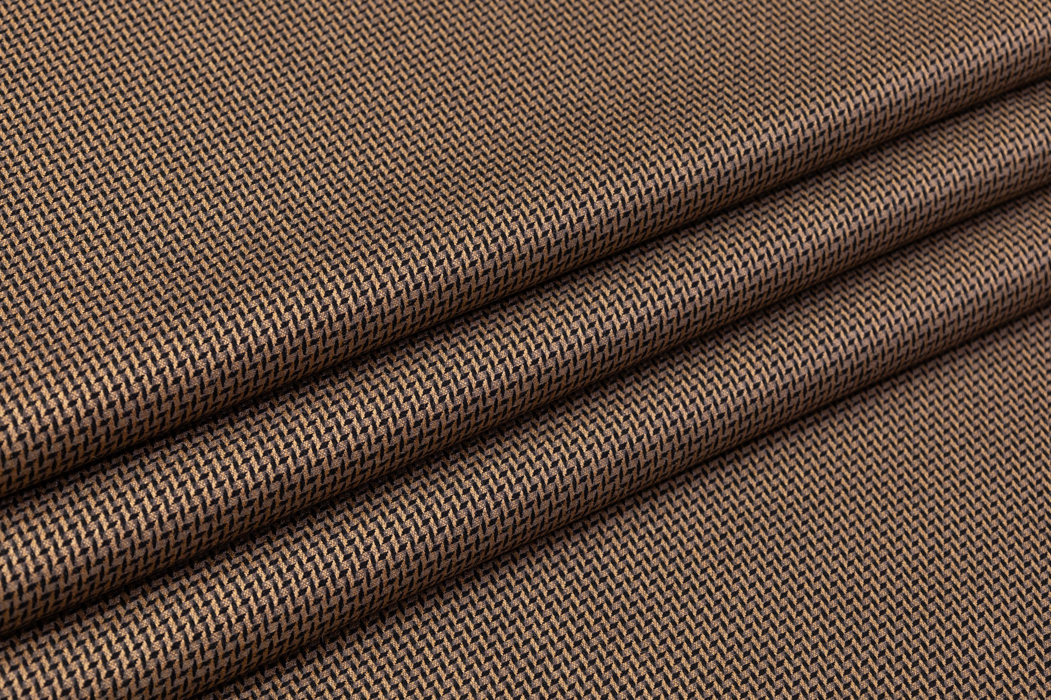 Italian Silk and Wool Suiting - Black / Brown