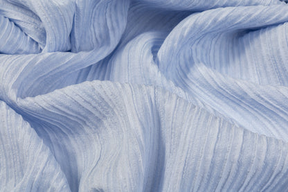 Pleated Silk/Viscose Gauze - Periwinkle Blue