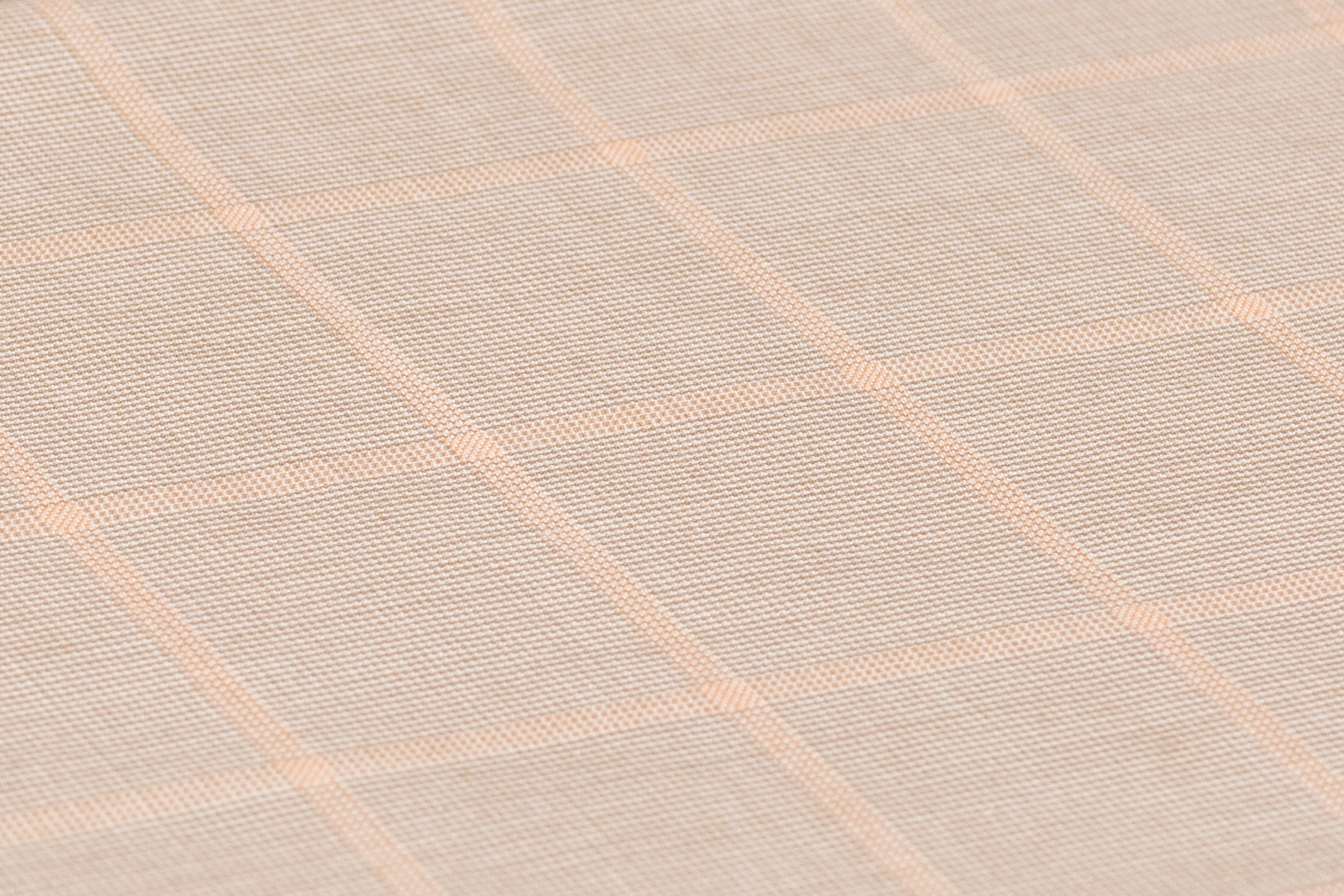 Checked Italian Super 120s Italian Wool Suiting - Beige / Peach