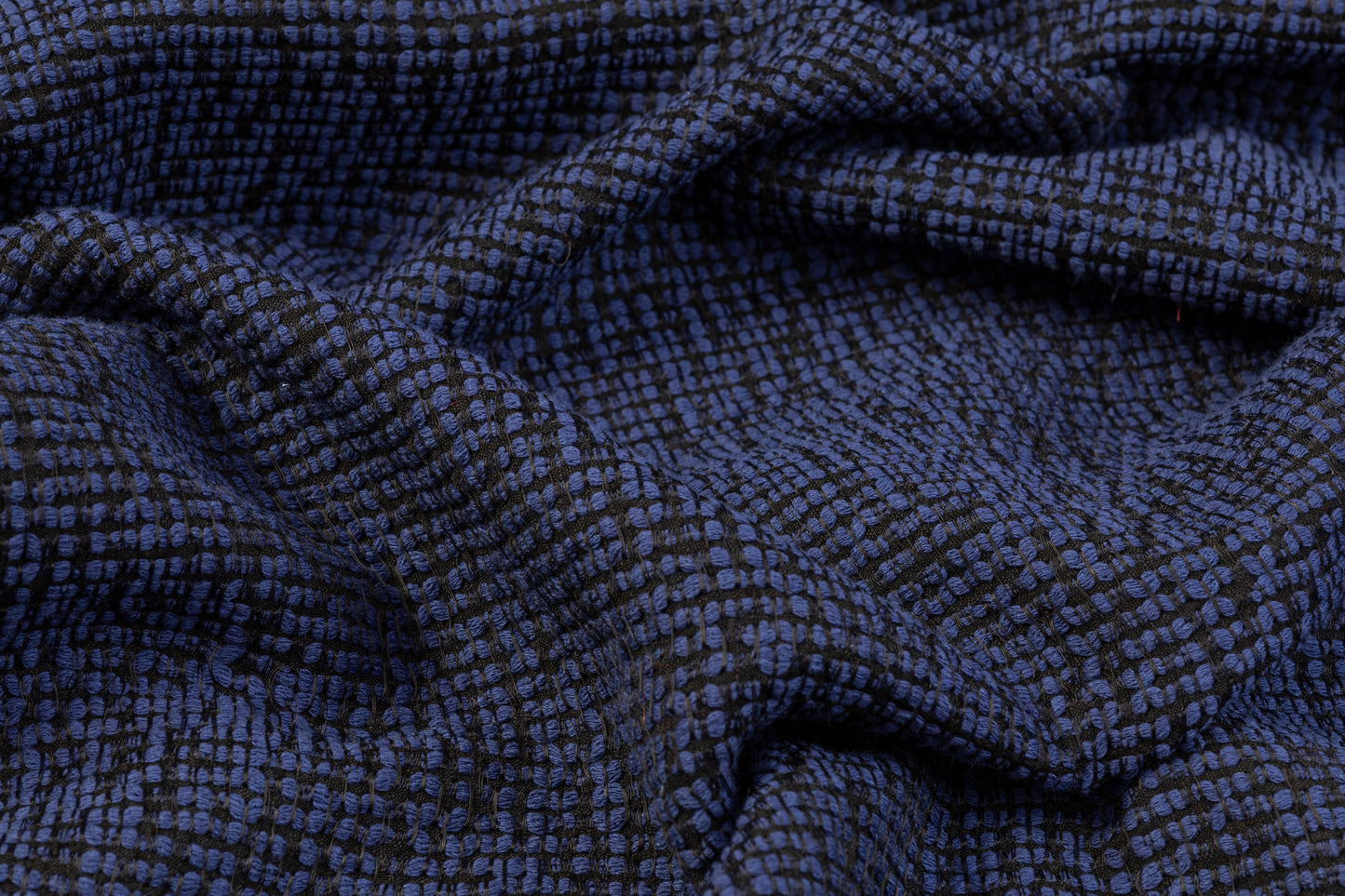 Cotton Tweed - Blue / Black