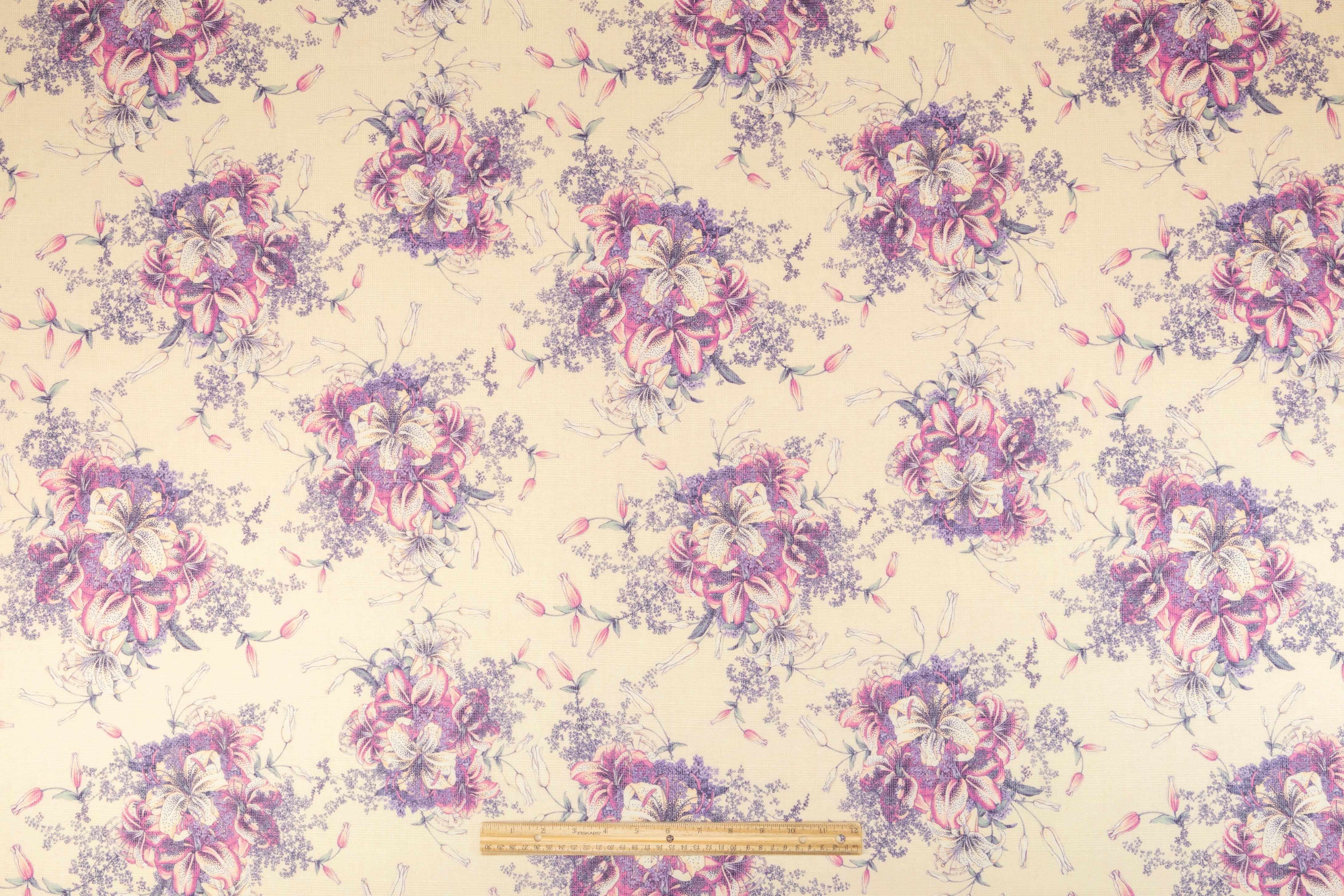 Emanuel Ungaro - Floral Italian Wool Blend - Beige / Violet / Pink