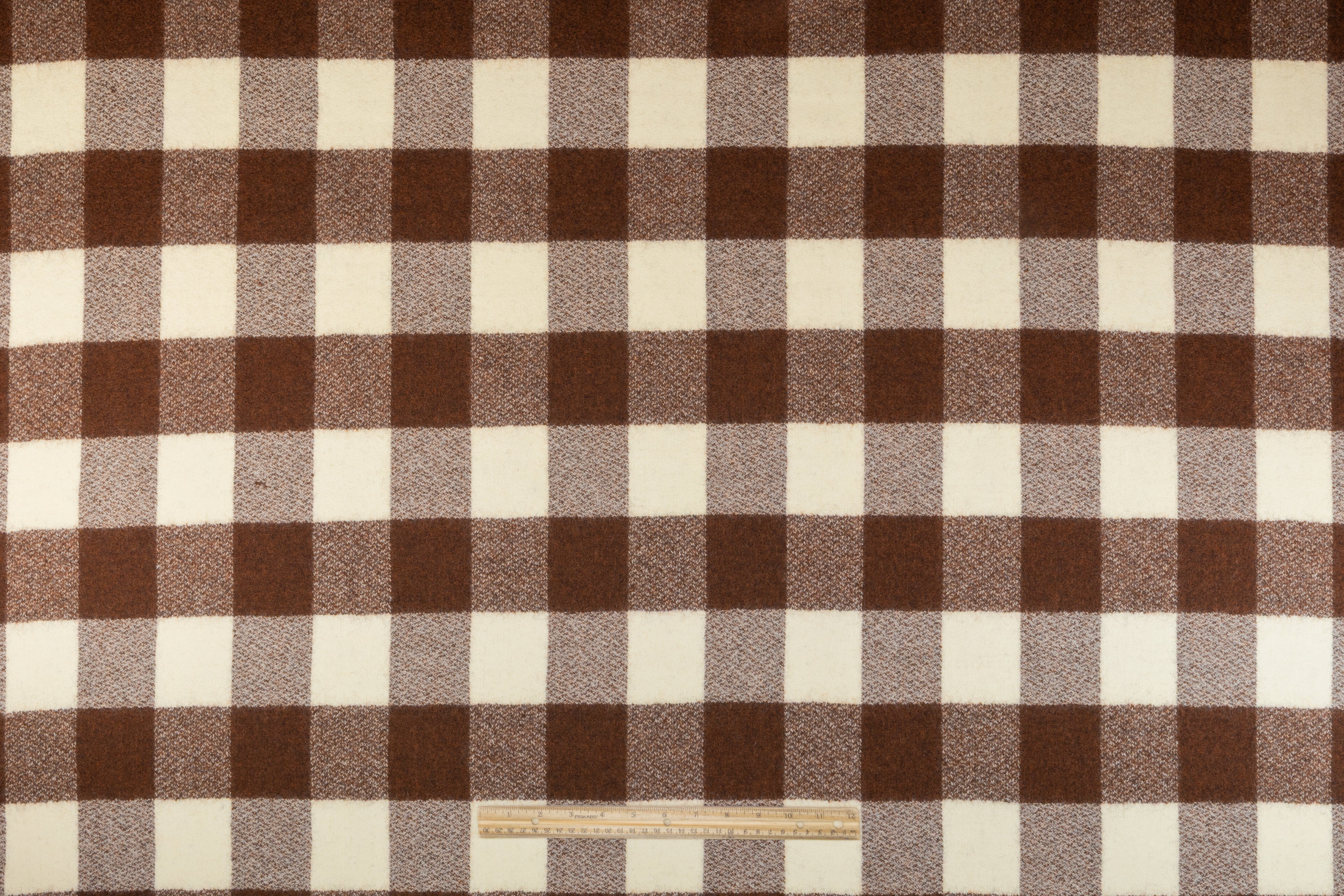 Tallia di Delfino - Checked Italian Wool - Brown / Ivory