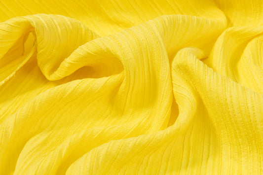 Pleated Silk/Viscose Gauze - Yellow