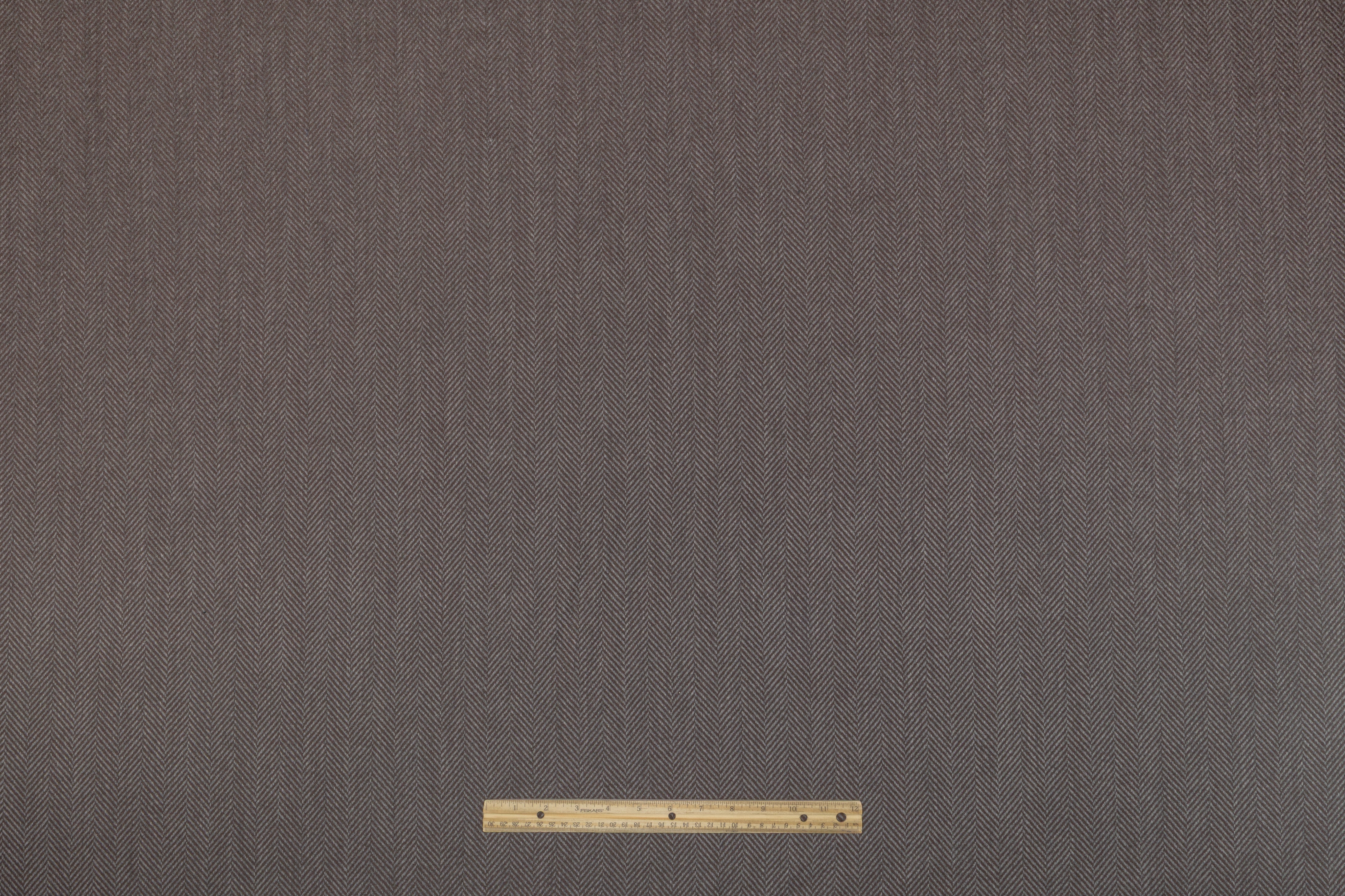 Herringbone Italian Wool Suiting - Gray / Brown