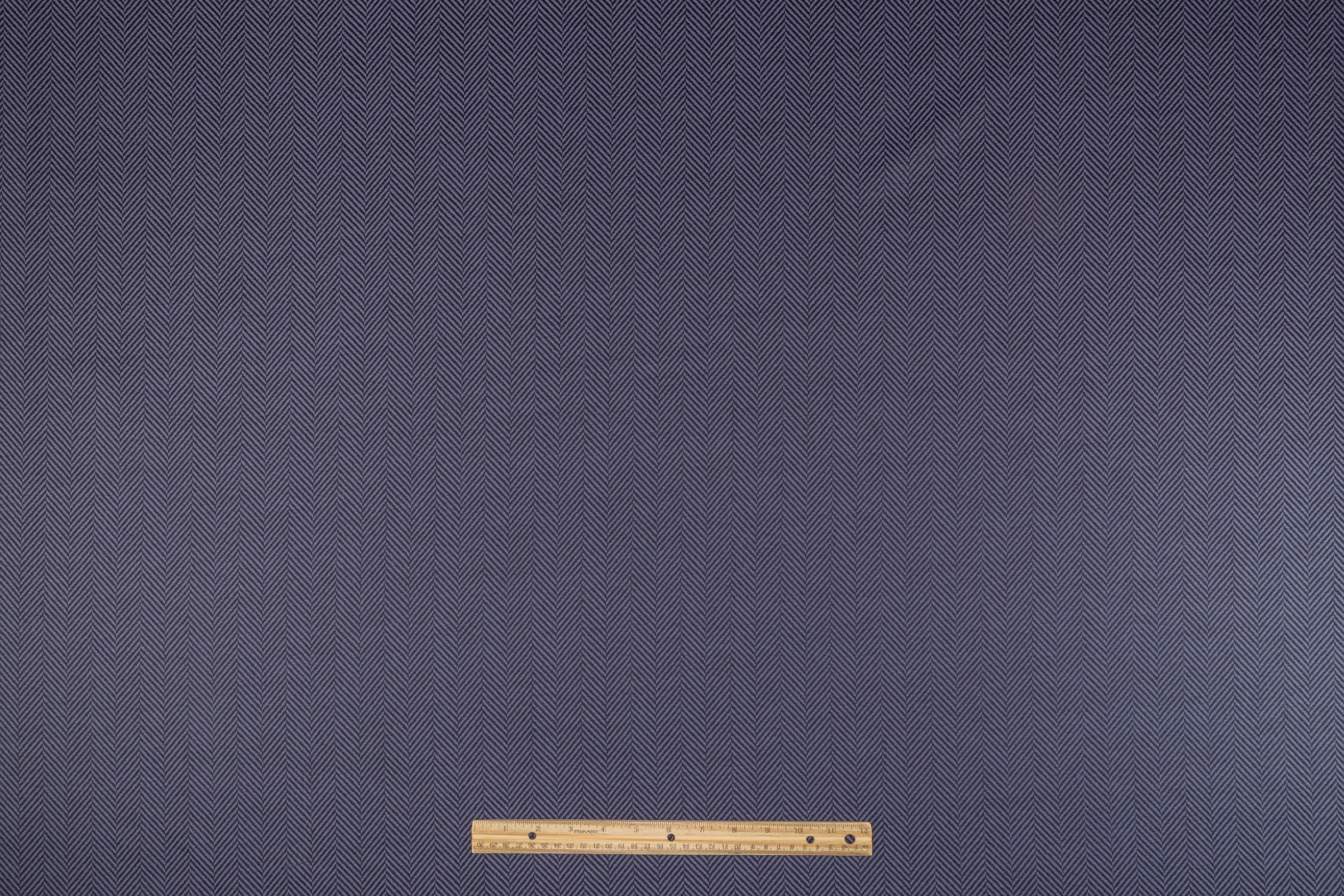 Herringbone Italian Wool Suiting - Steel Blue / Black