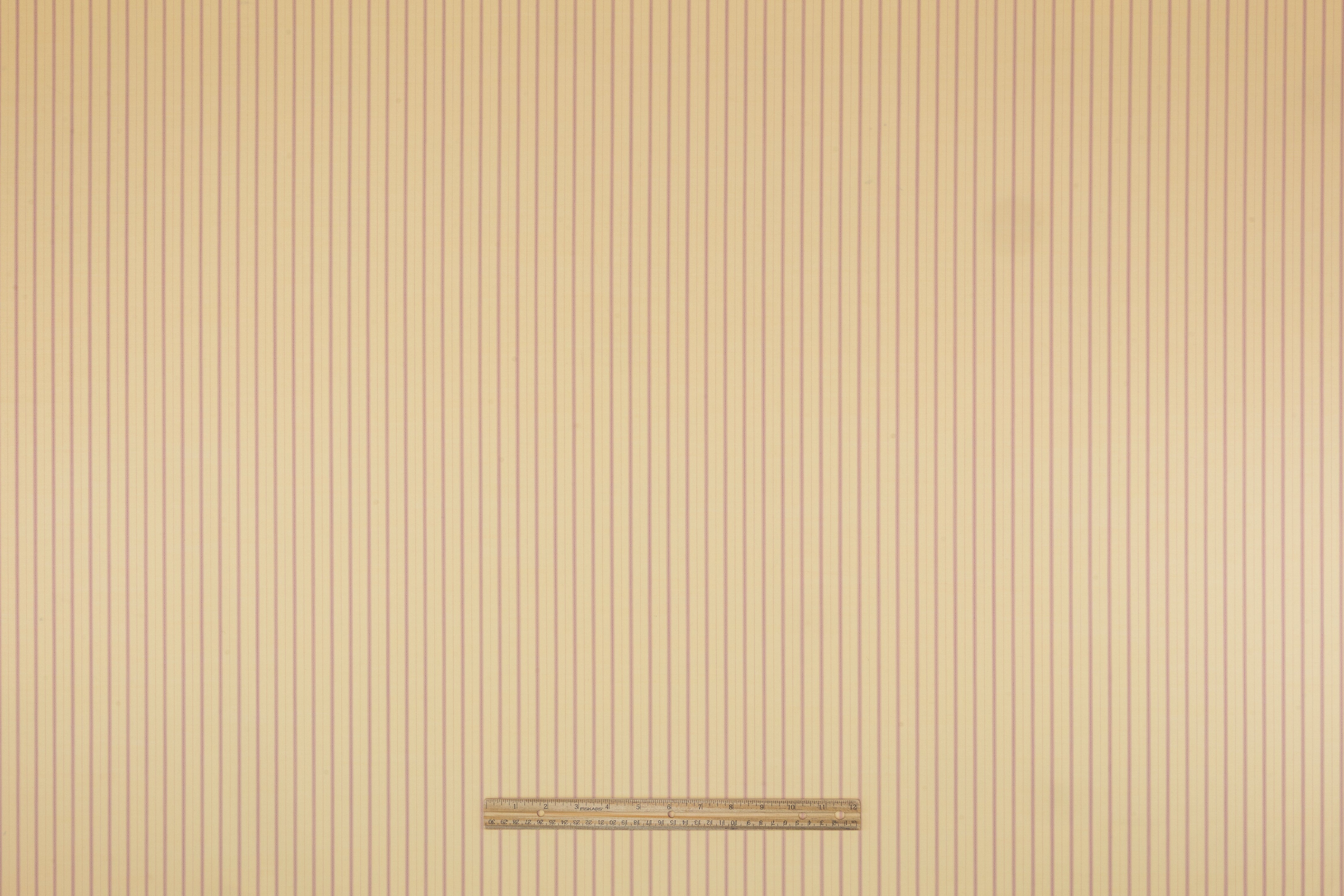 Striped Italian Wool Suiting - Butter Yellow / Rose Pink